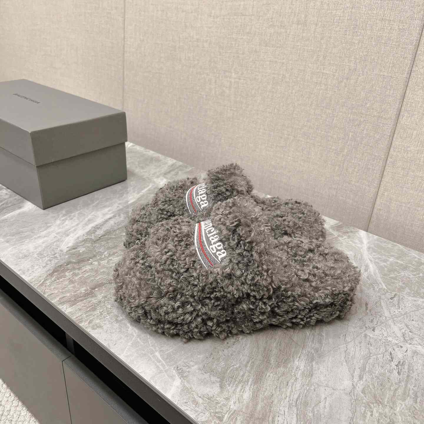Balenciaga Furry Slide Sandals - FashionPlug