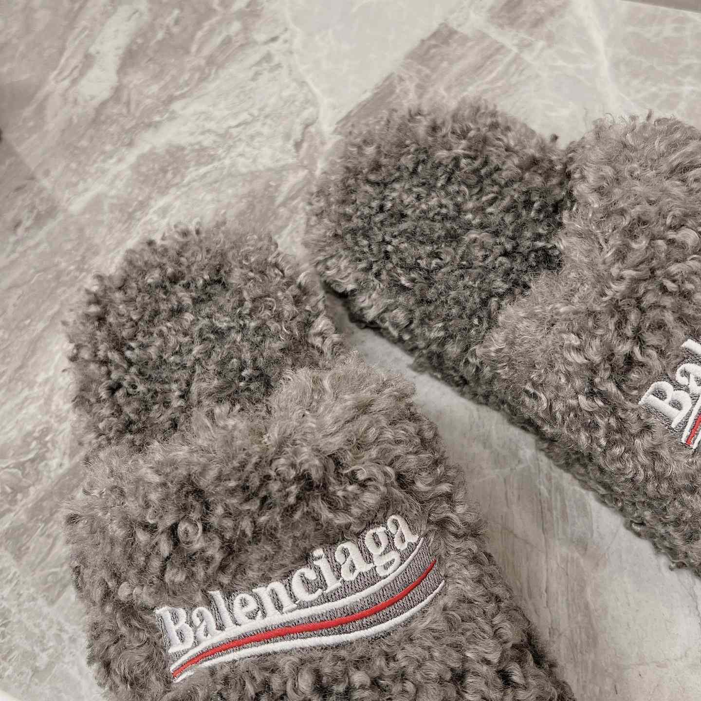 Balenciaga Furry Slide Sandals - FashionPlug
