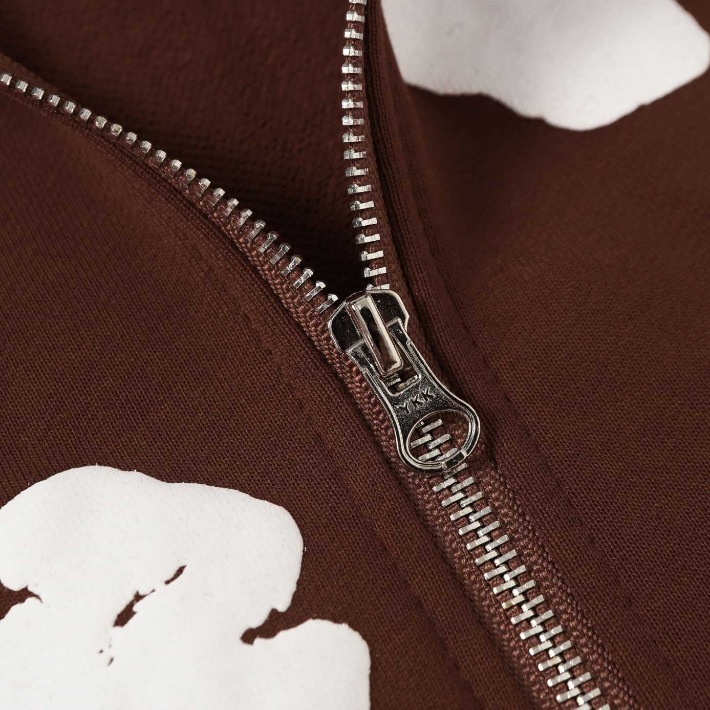 Denim Tears Cotton Wreath Zip Hoodie Brown - FashionPlug