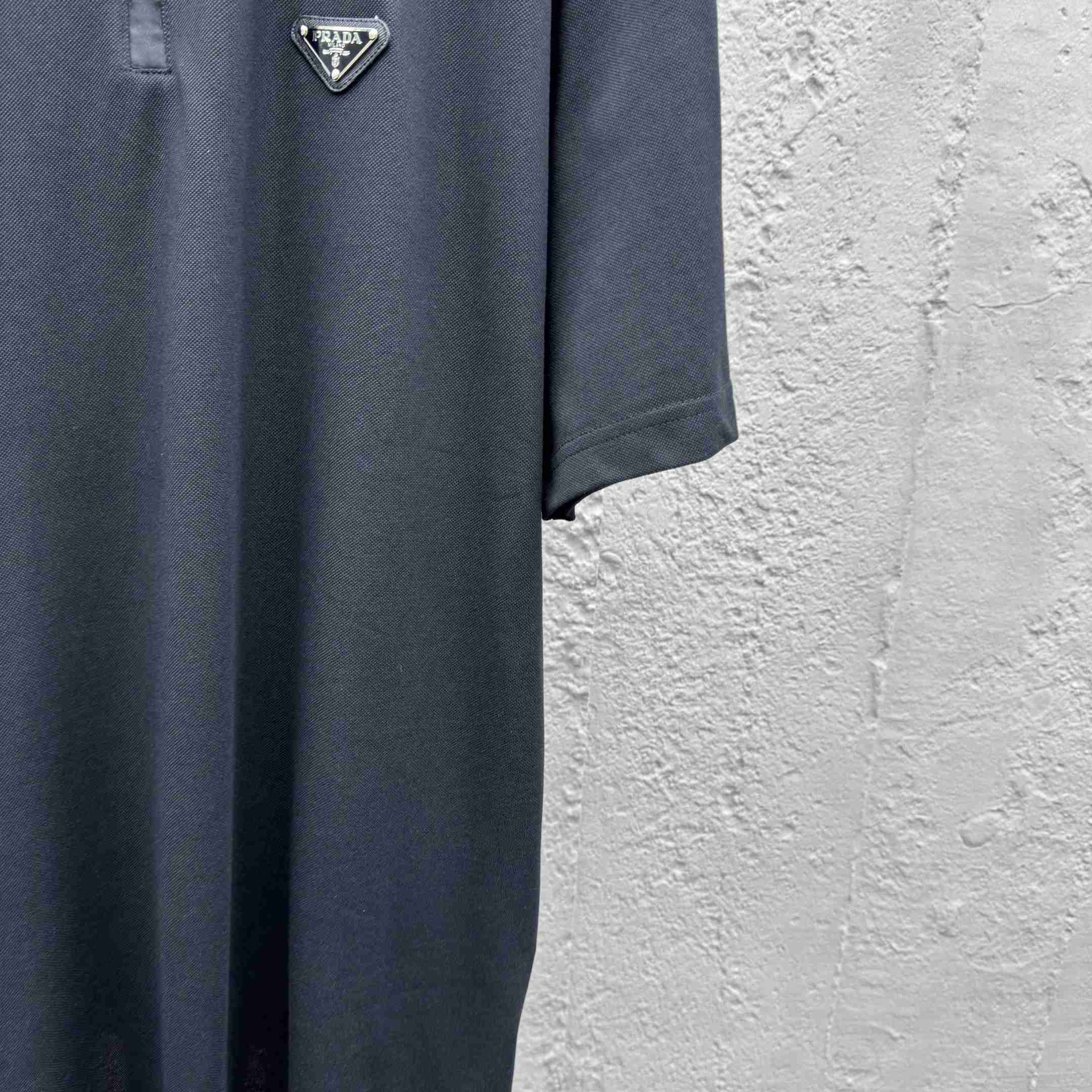 Prada Piqué Polo Shirt With Re-Nylon Details - FashionPlug