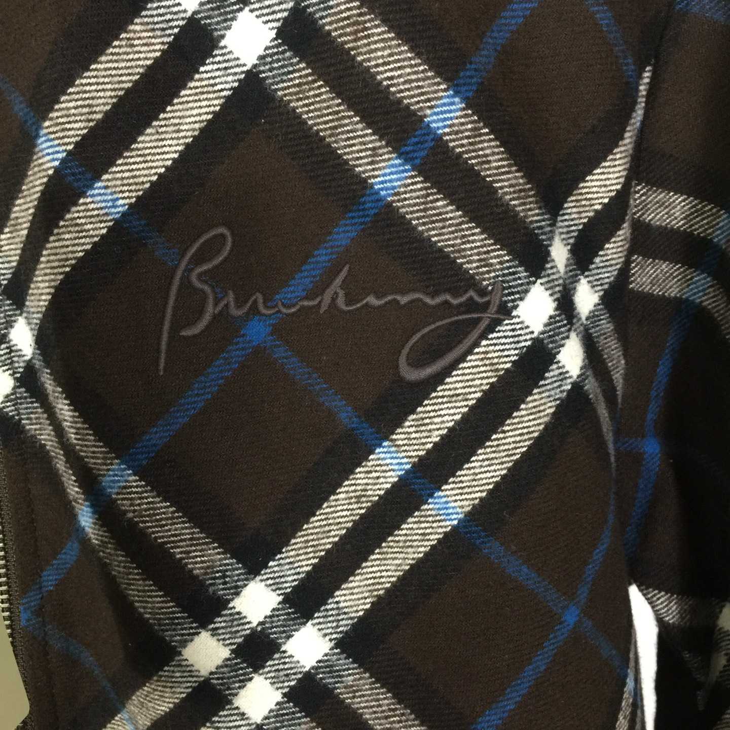 Burberry Check Wool Cashmere Bomber Jacket - FashionPlug