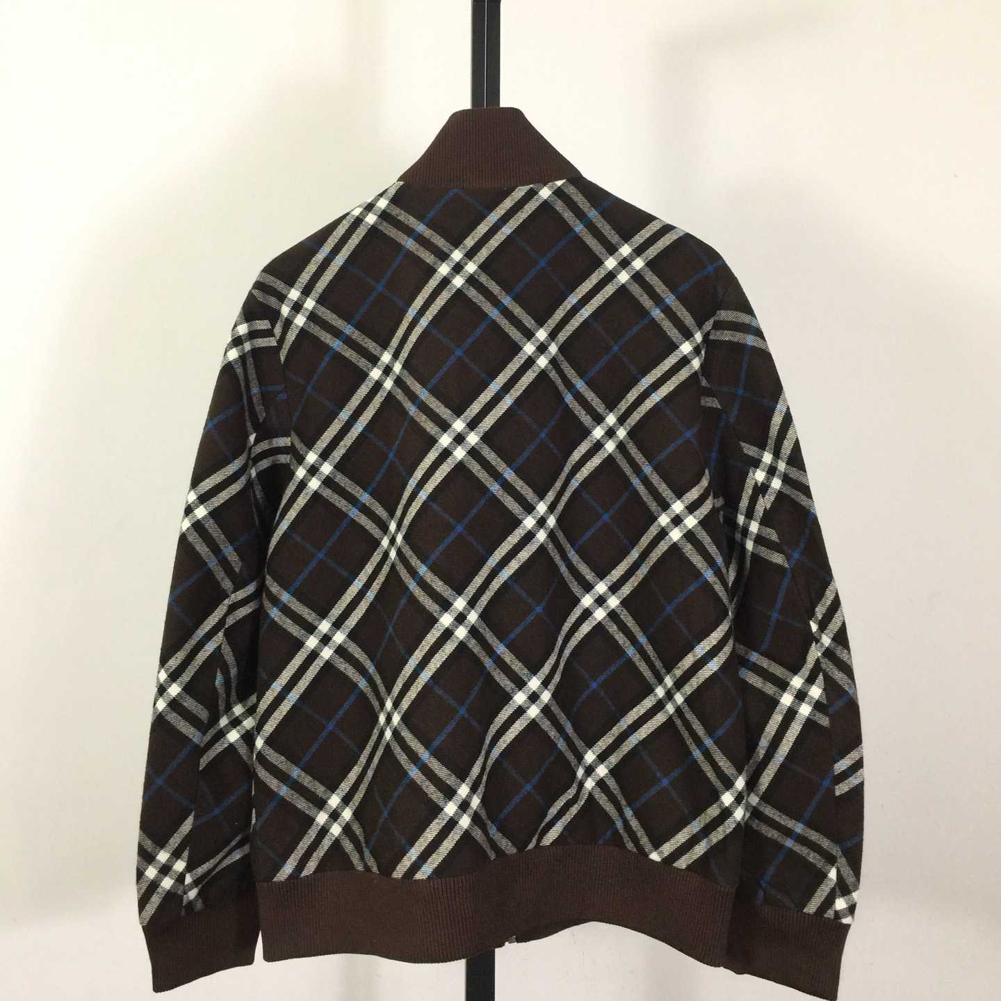 Burberry Check Wool Cashmere Bomber Jacket - FashionPlug