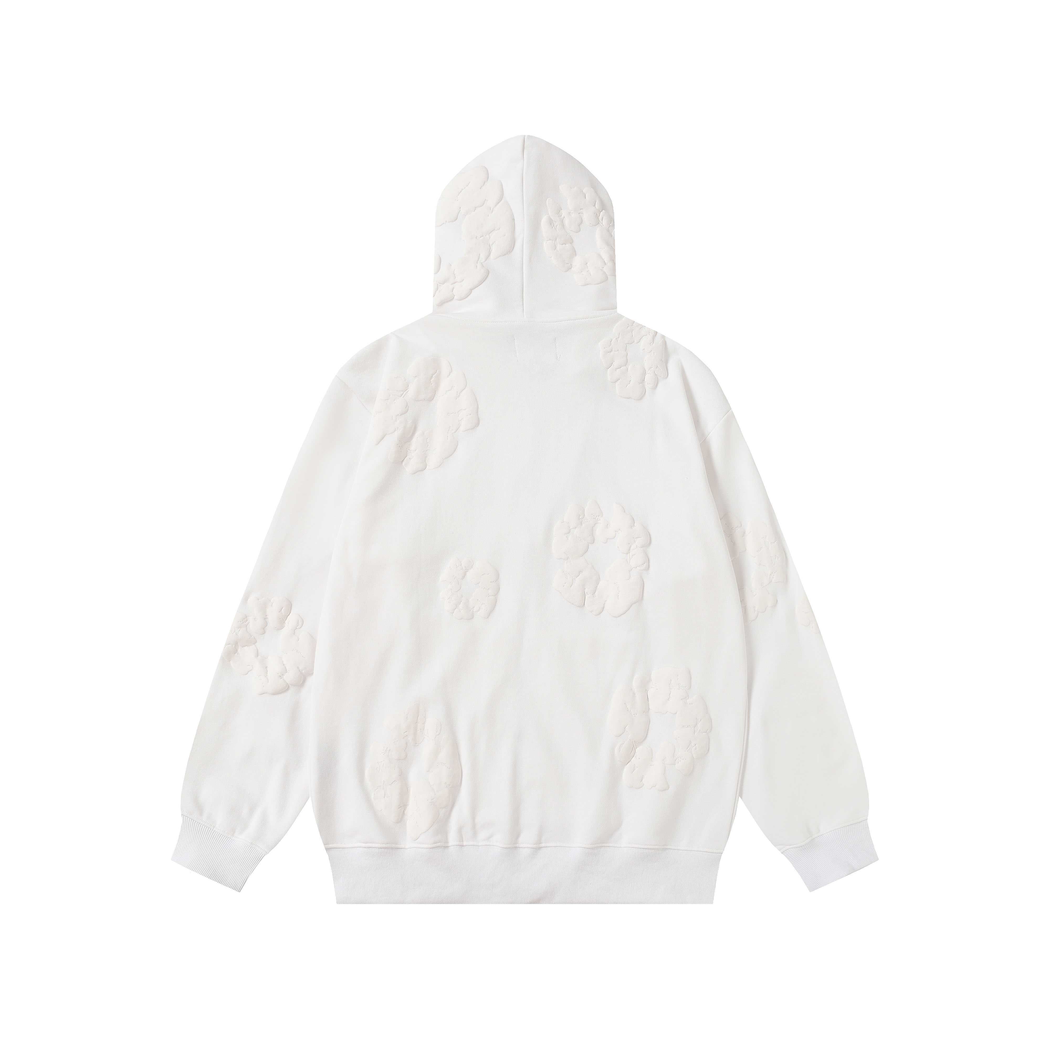 Denim Tears Cotton Wreath Zip Hoodie White - FashionPlug