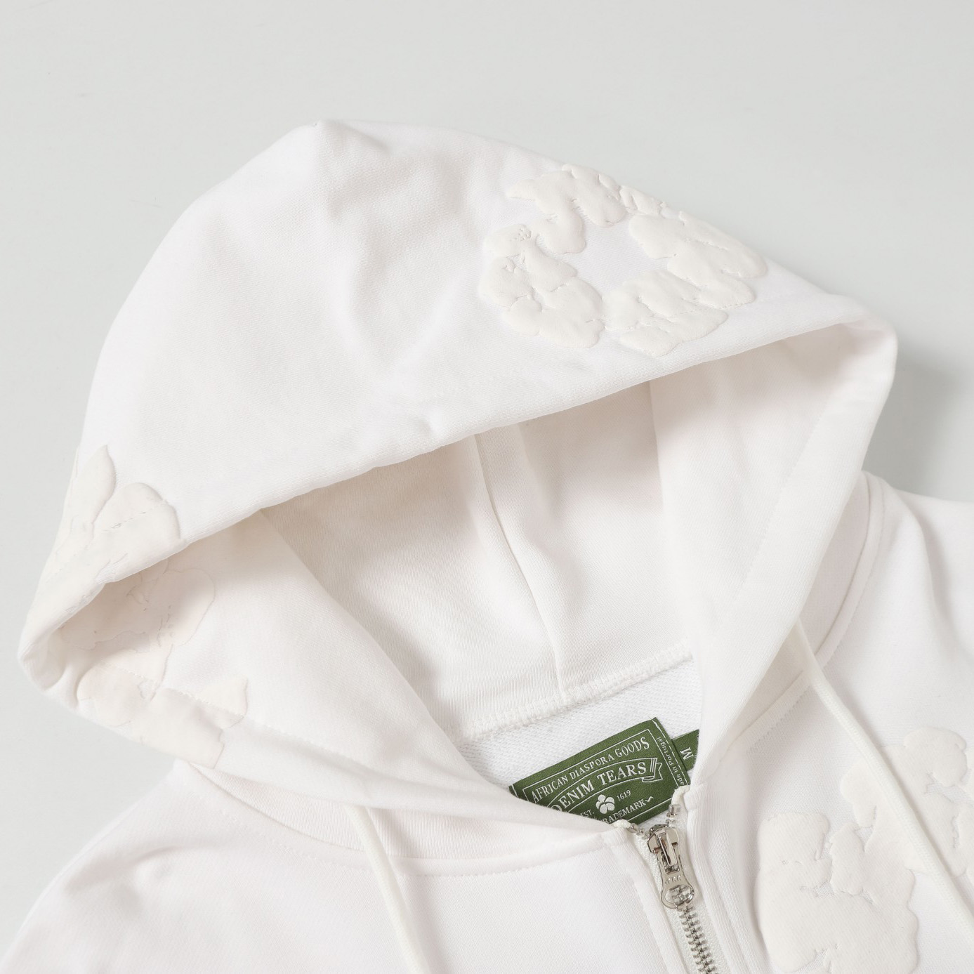 Denim Tears Cotton Wreath Zip Hoodie White - FashionPlug