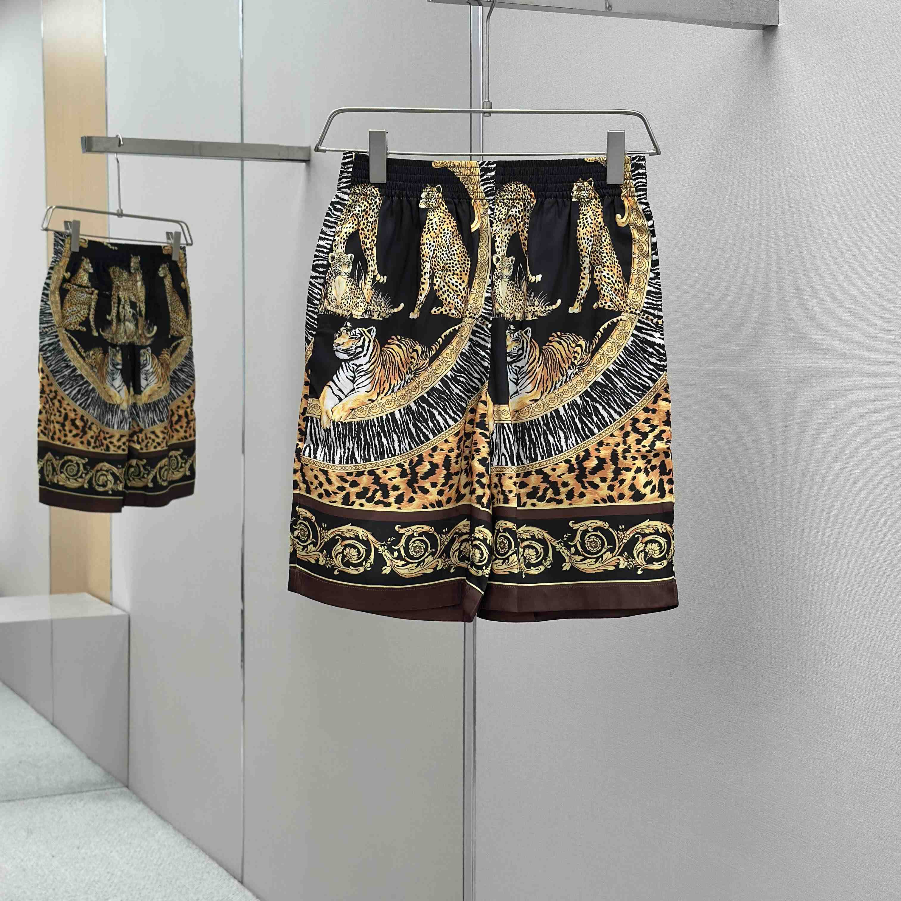 Versace Wild Cats Silk Shirt & Shorts - FashionPlug