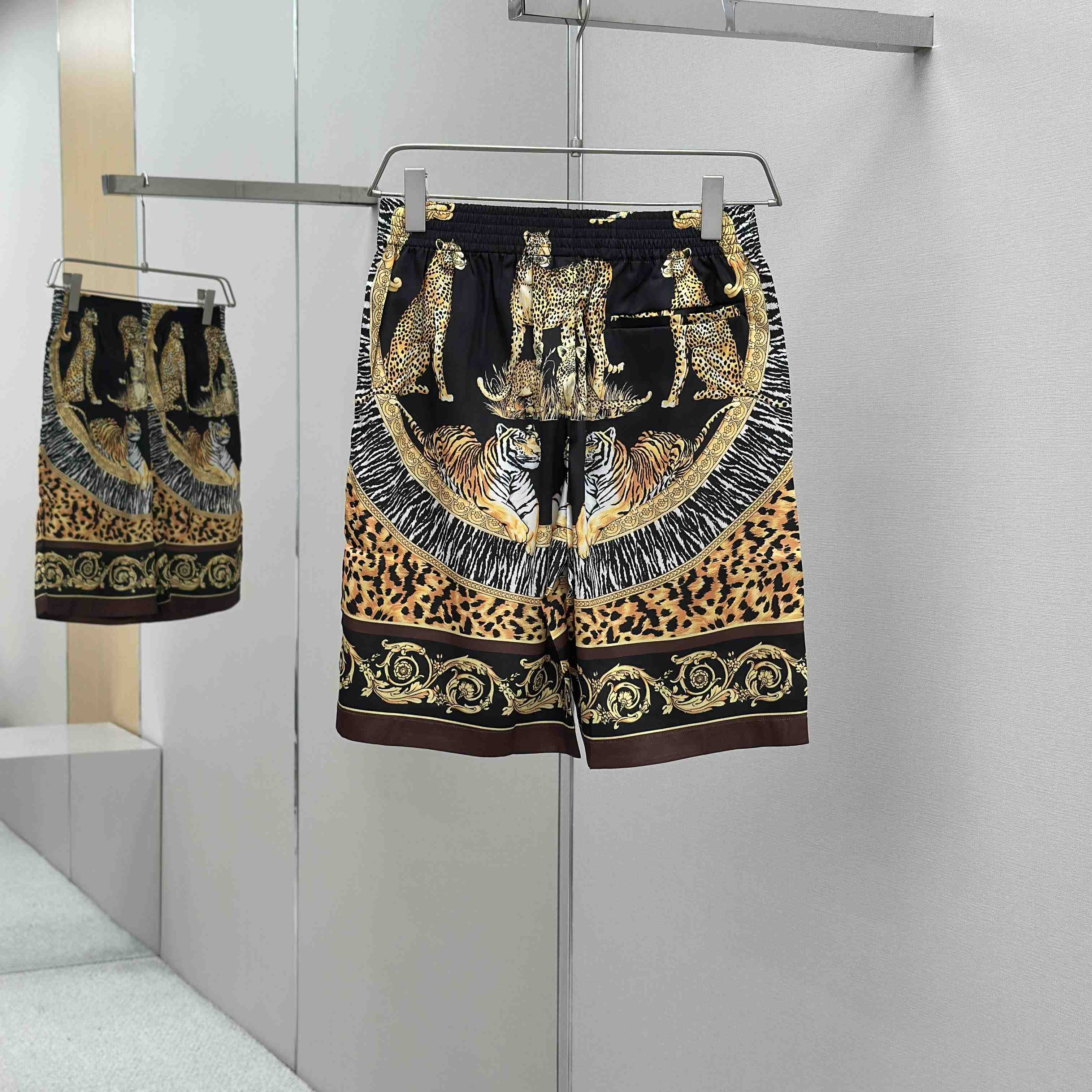 Versace Wild Cats Silk Shirt & Shorts - FashionPlug