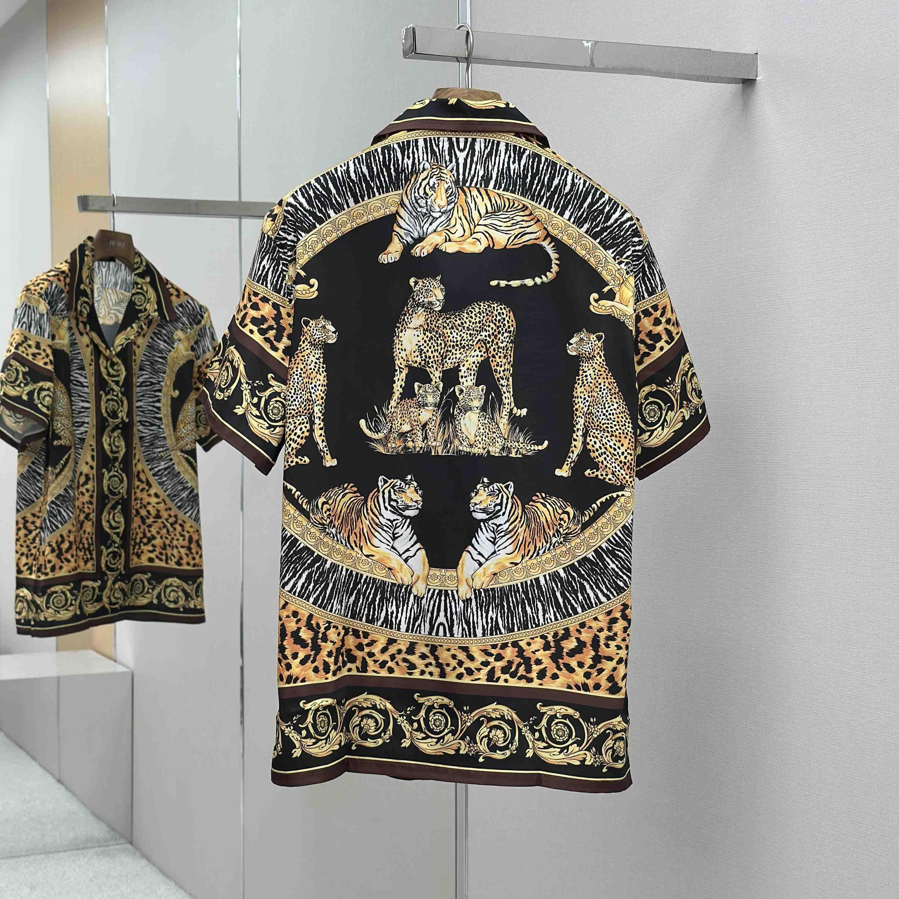 Versace Wild Cats Silk Shirt & Shorts - FashionPlug
