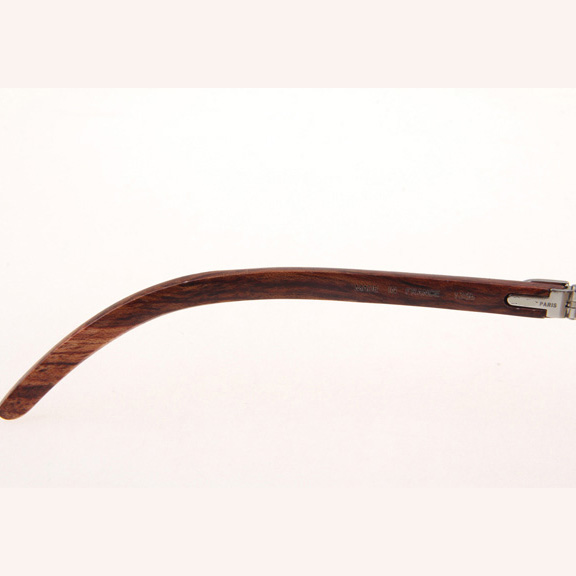 Cartier CT_3524012 Diamond Wood Eyeglasses In Silver Brown - FashionPlug