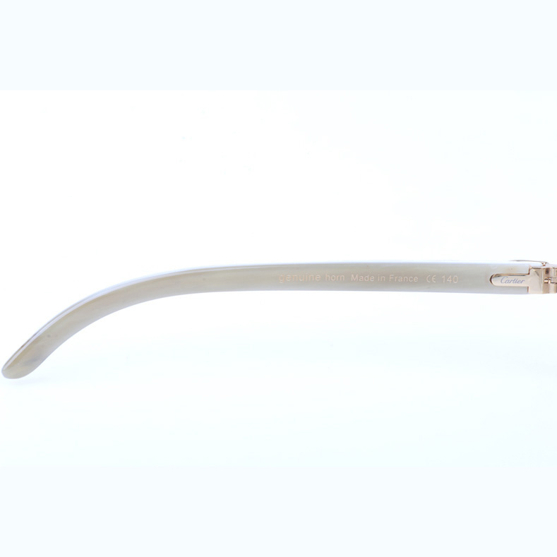 Cartier CT_3524012 Shell Mix White Buffalo Sunglasses In Gold Brown - FashionPlug