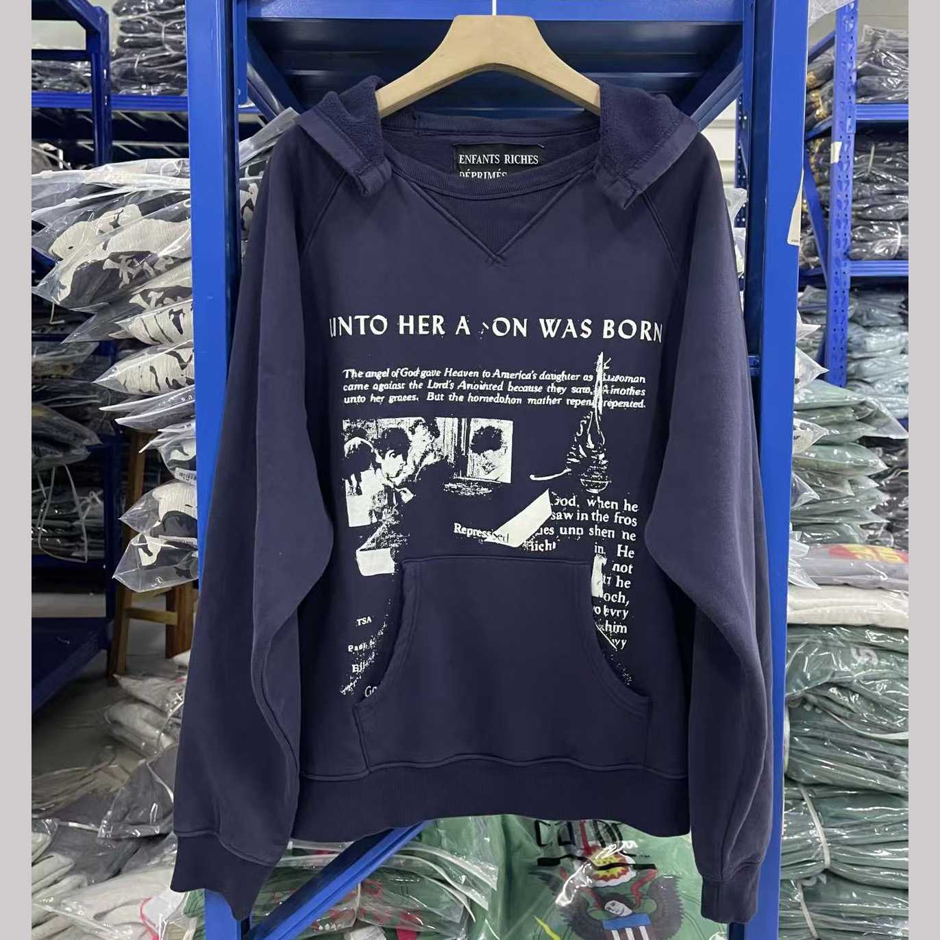 Enfants Riches Déprimés 25SS '' Unto Her A On Was Born'' Hoodie - FashionPlug