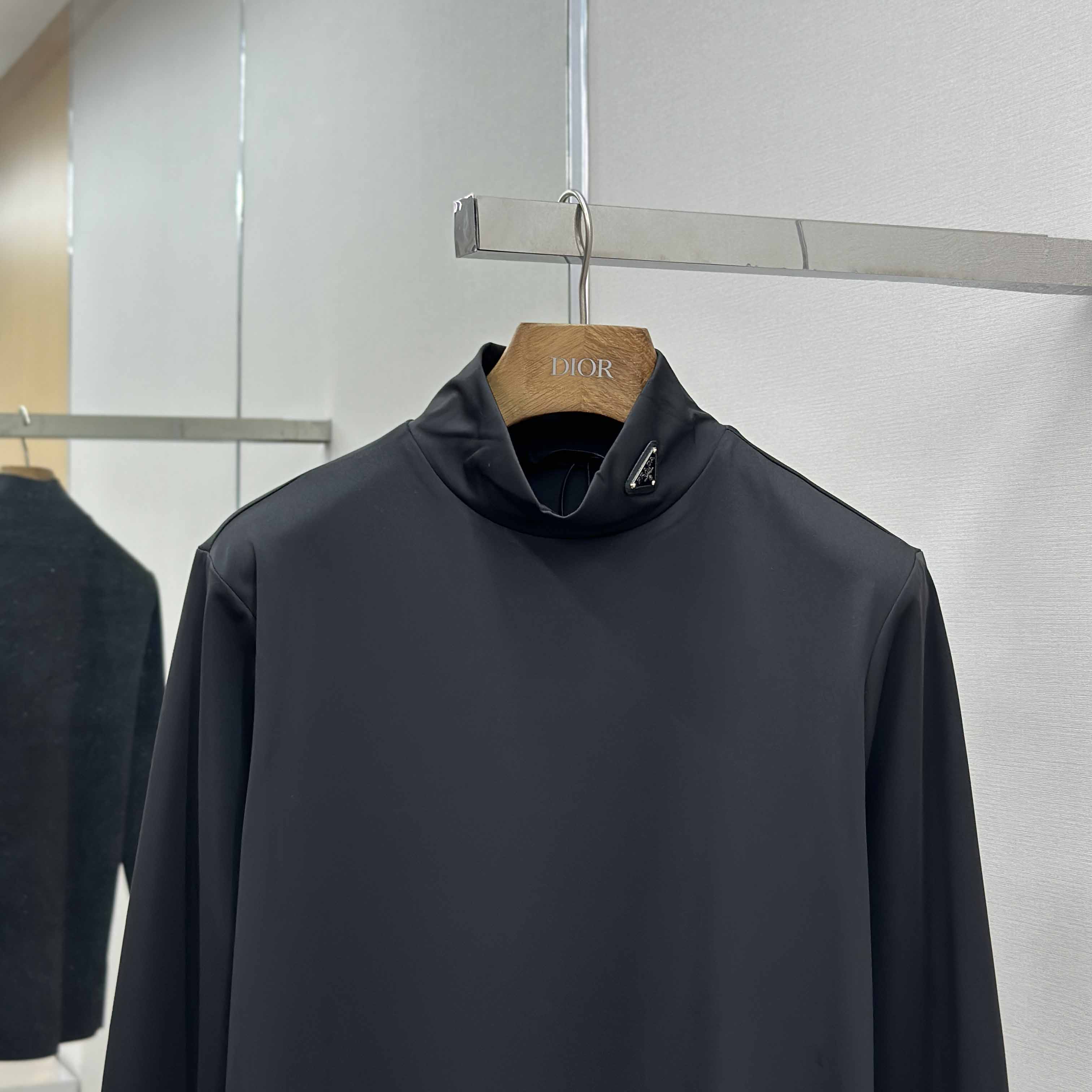 Prada Technical Jersey Mock Turtleneck - FashionPlug