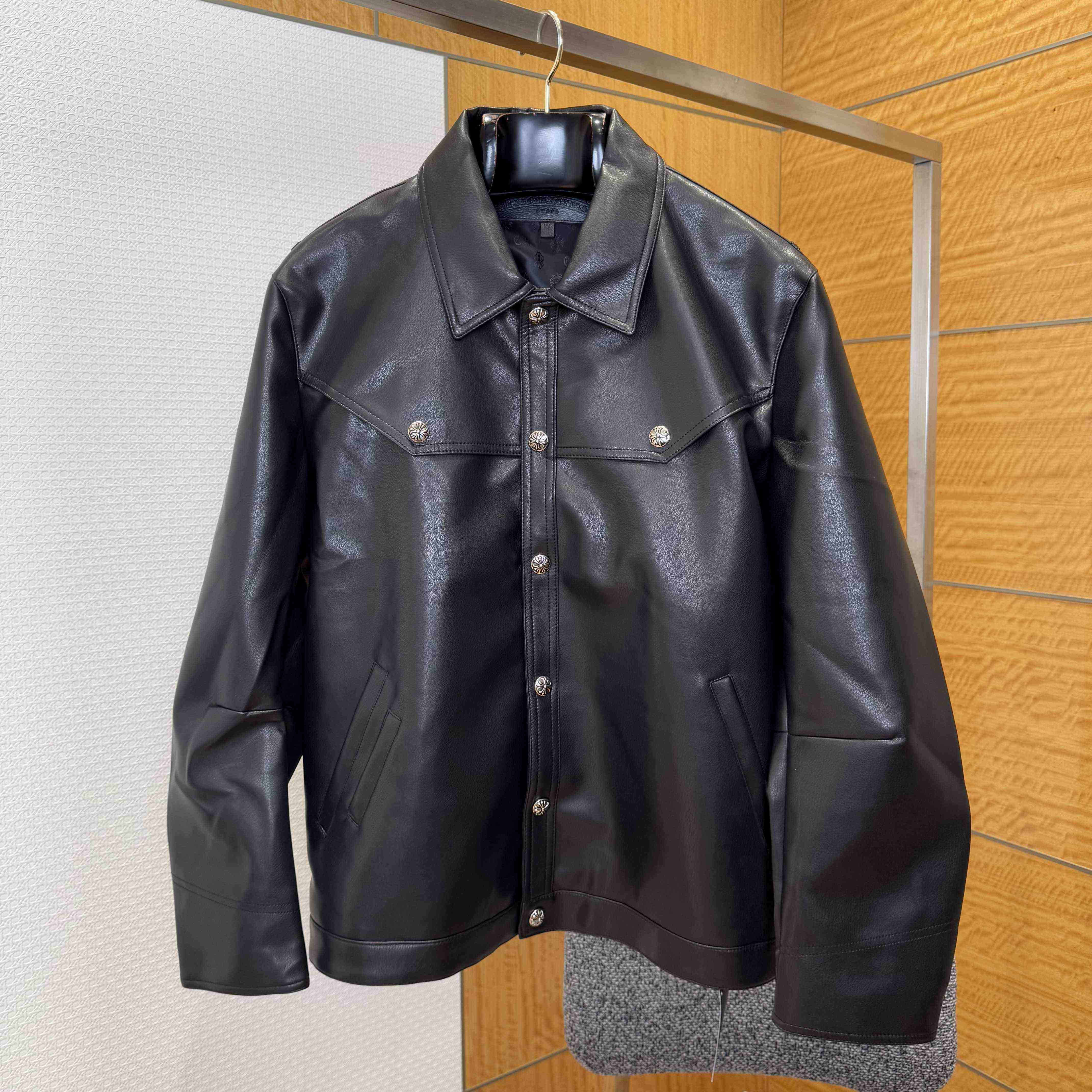 Chrome Hearts Leather Jacket - FashionPlug