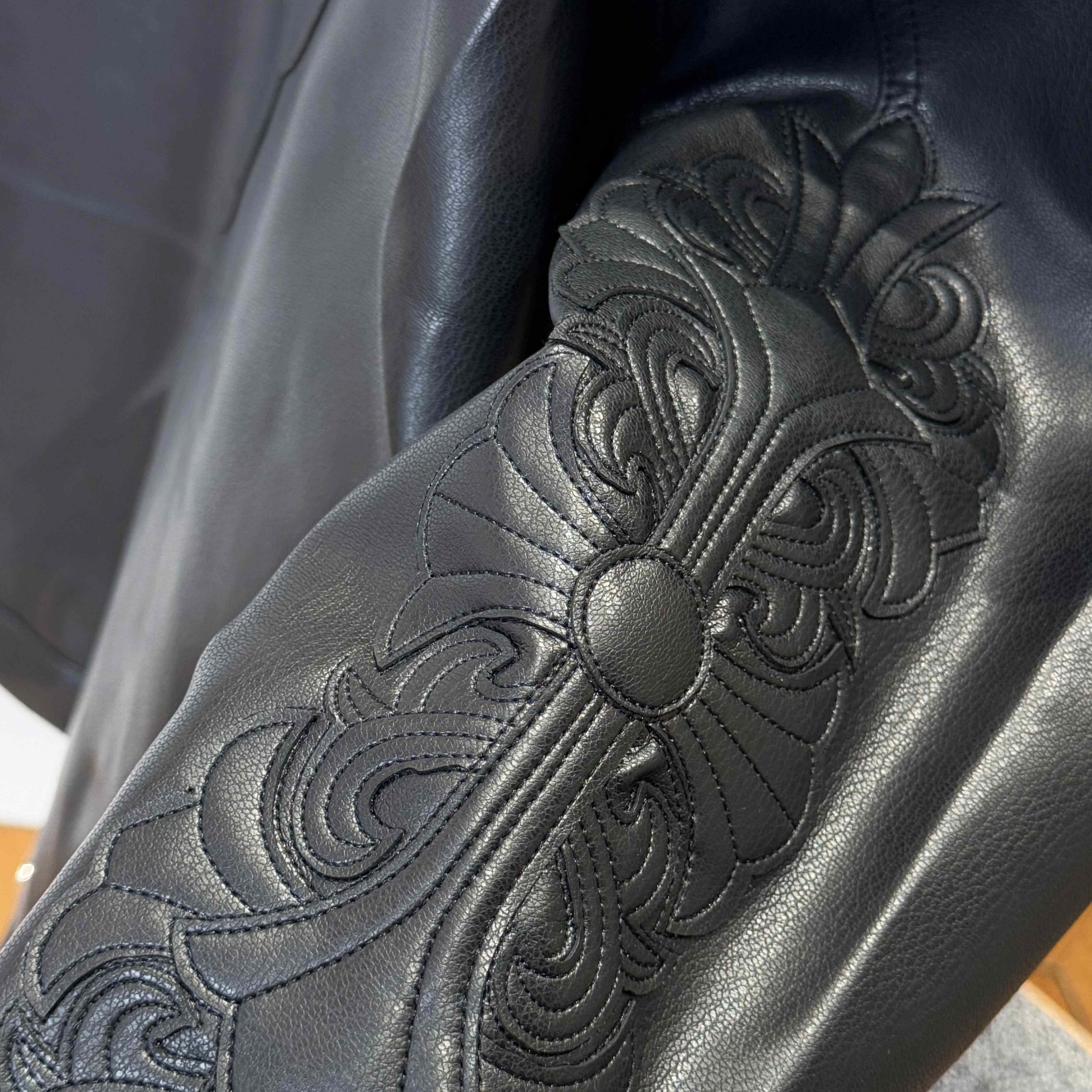 Chrome Hearts Leather Jacket - FashionPlug