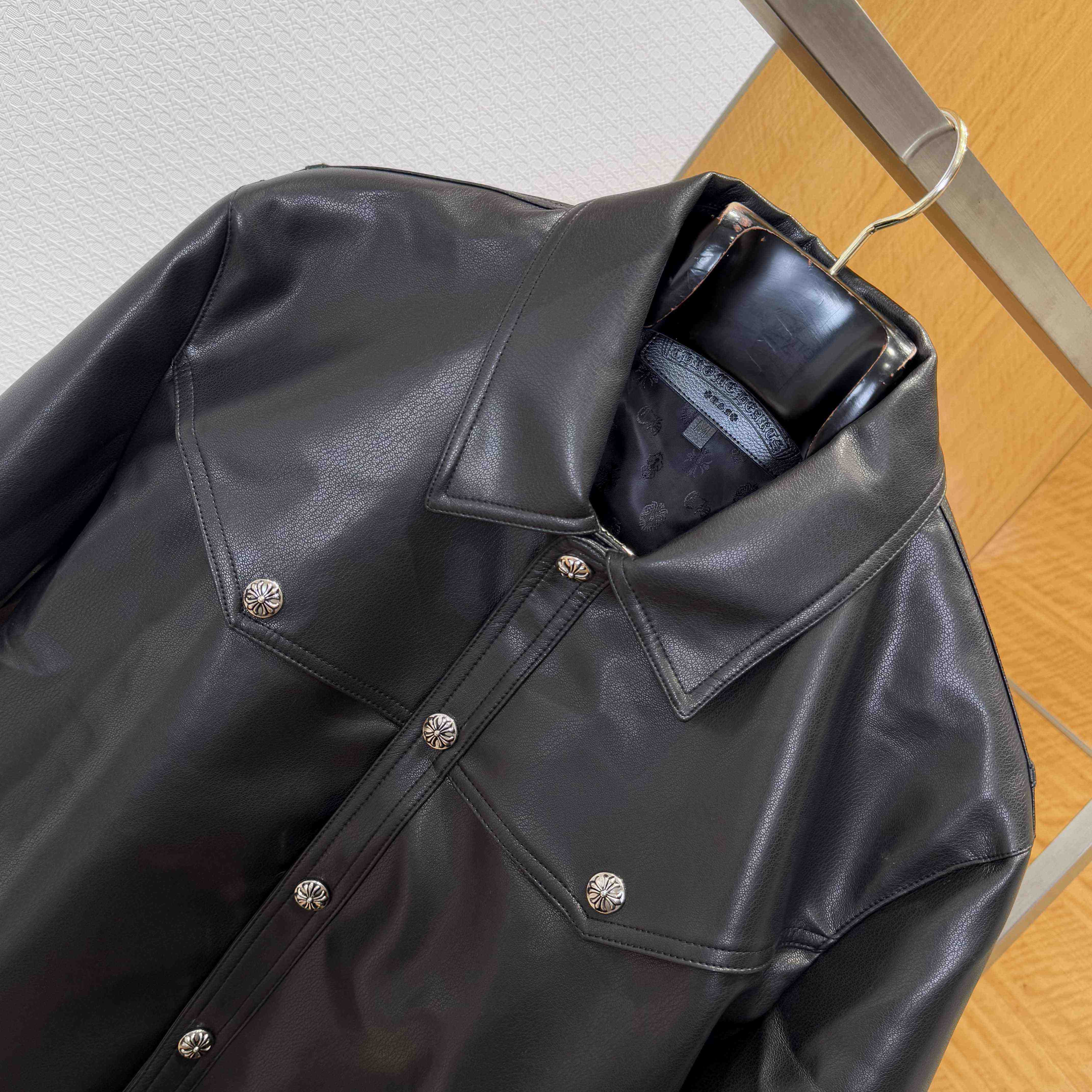 Chrome Hearts Leather Jacket - FashionPlug