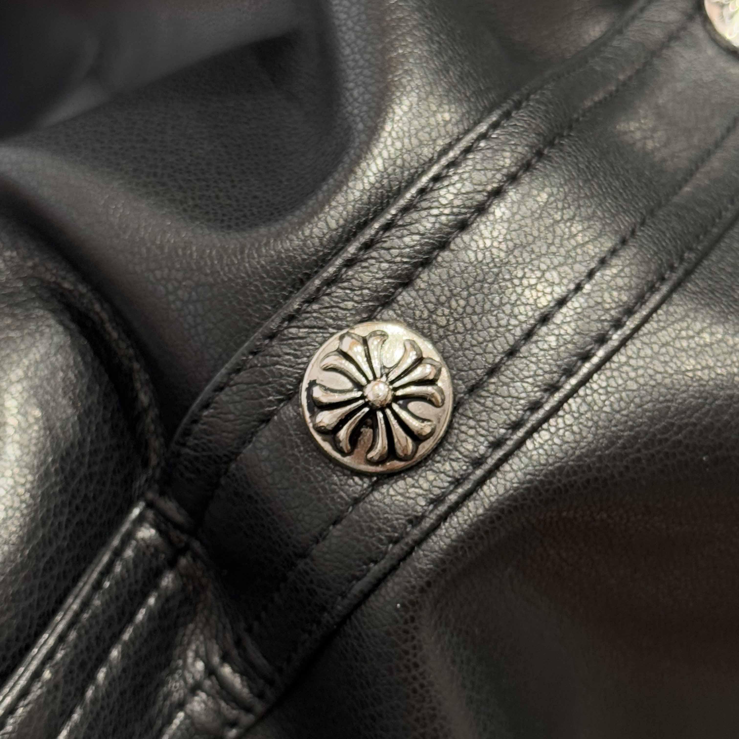 Chrome Hearts Leather Jacket - FashionPlug