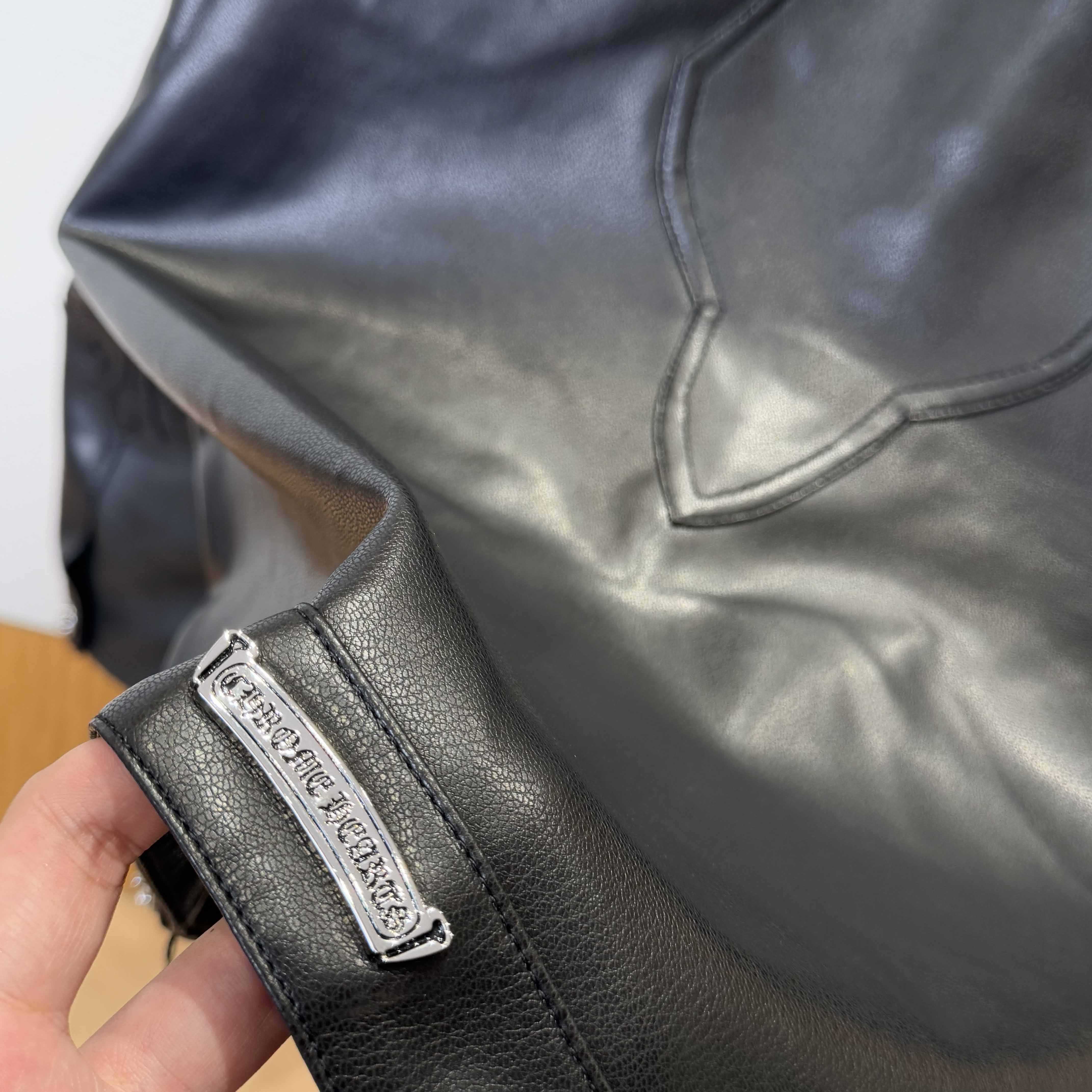 Chrome Hearts Leather Jacket - FashionPlug