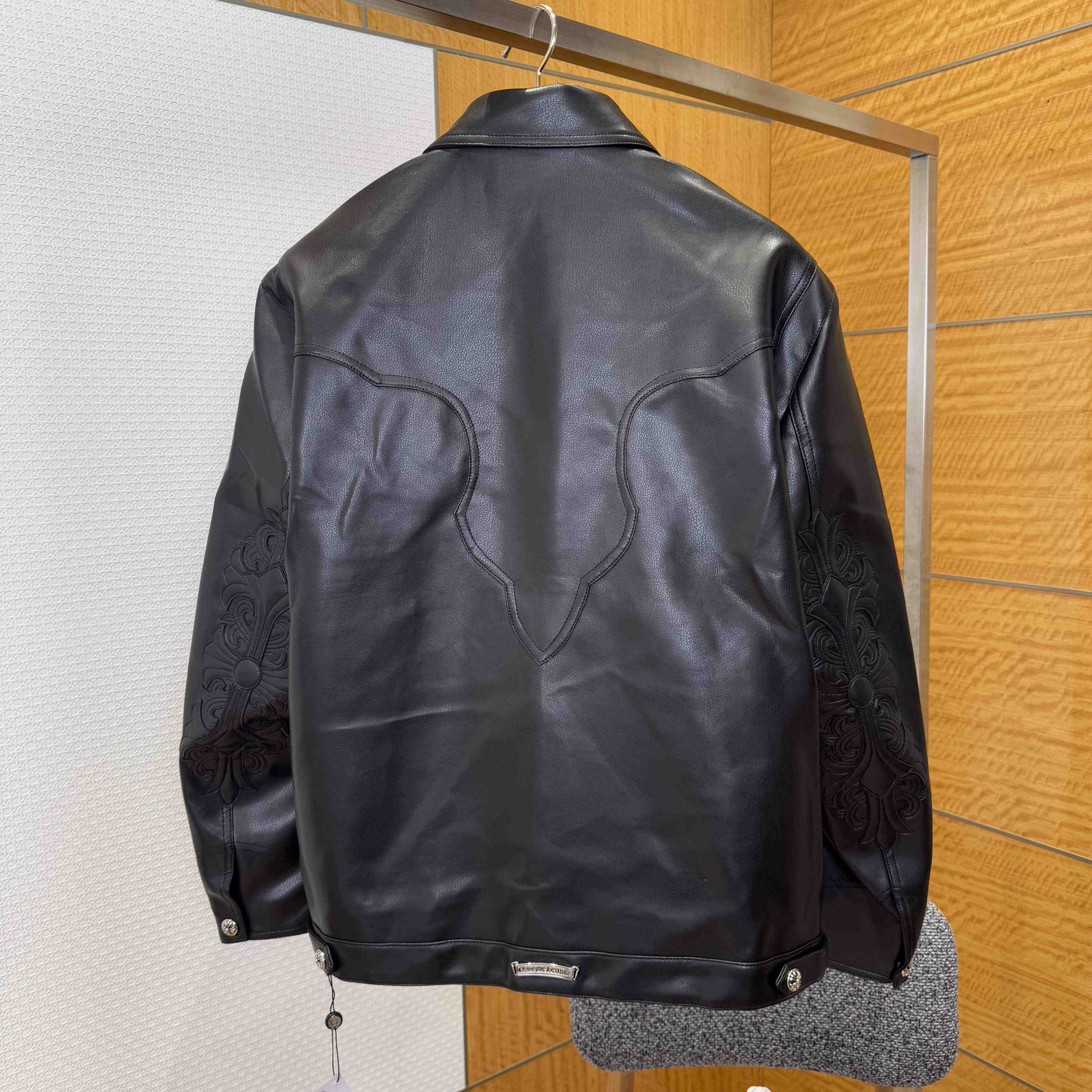 Chrome Hearts Leather Jacket - FashionPlug