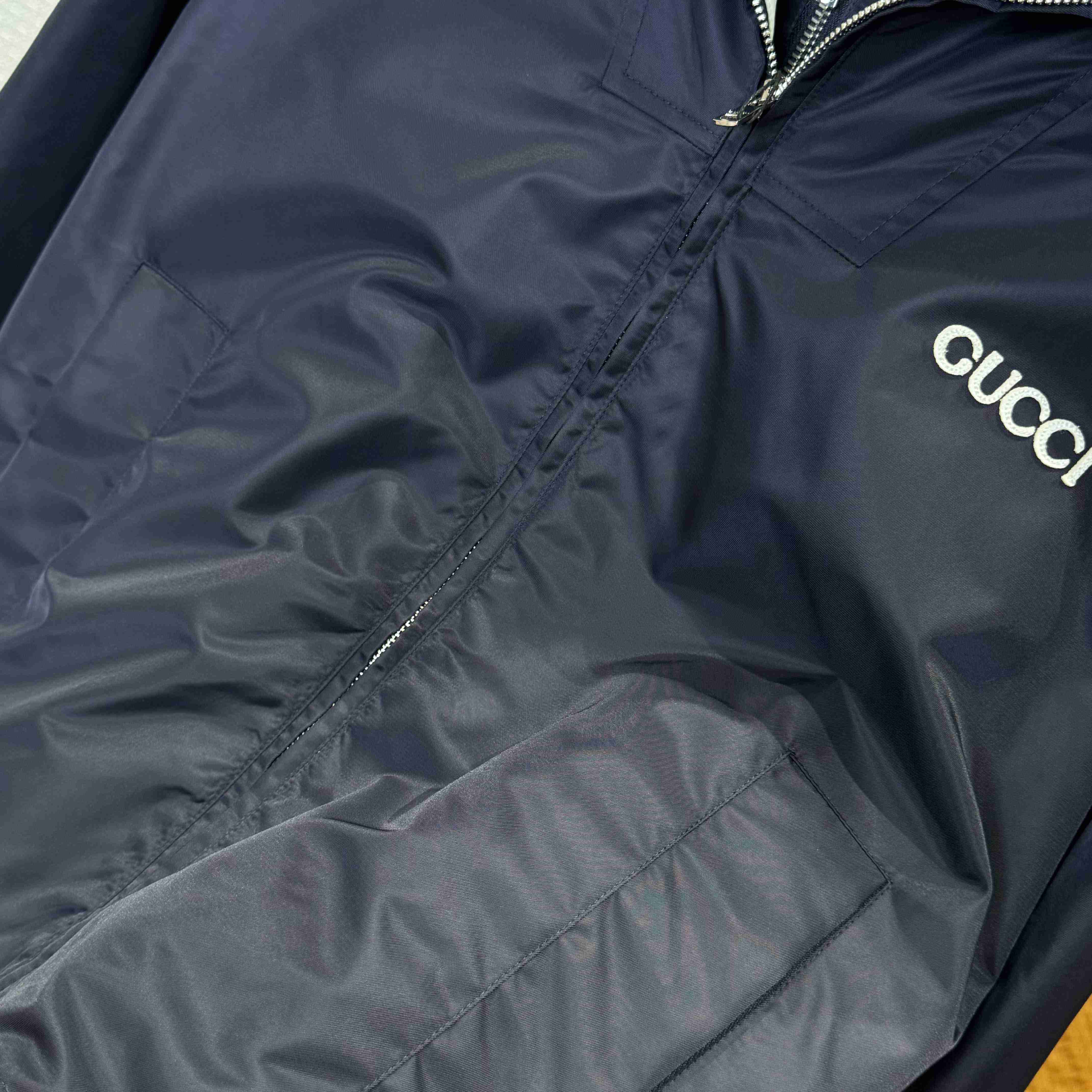 Gucci Nylon Twill Jacket With Patch - FashionPlug