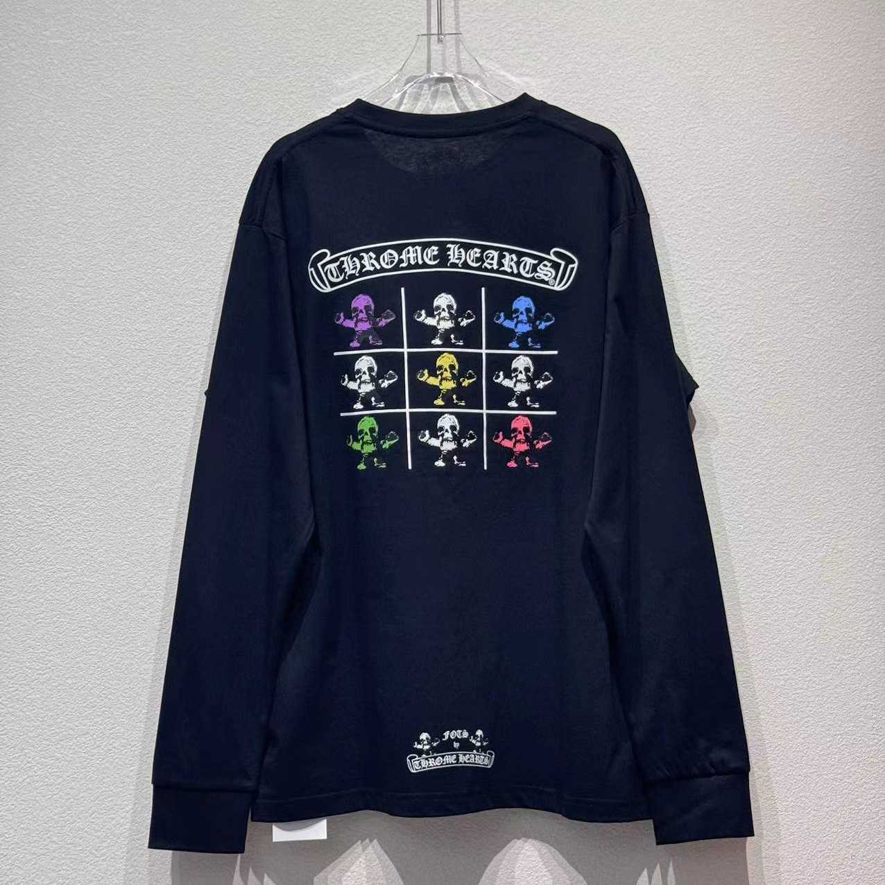 Chrome Hearts Foti Multi Teeter Harris Logo Long Sleeve Tee Shirt Black - FashionPlug