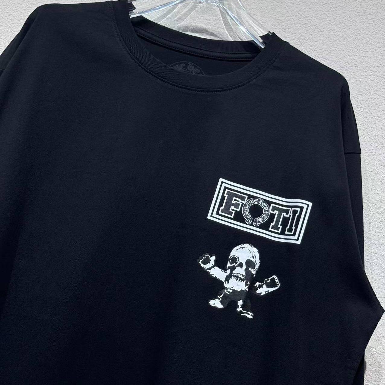 Chrome Hearts Foti Multi Teeter Harris Logo Long Sleeve Tee Shirt Black - FashionPlug