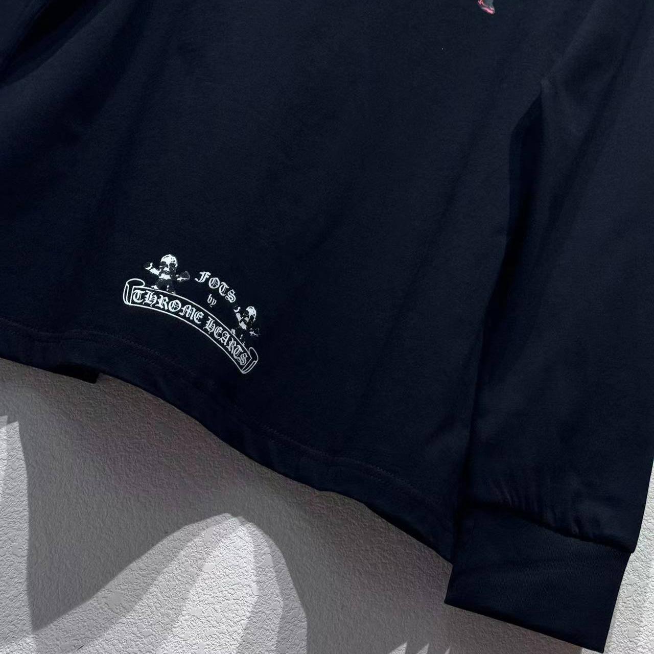 Chrome Hearts Foti Multi Teeter Harris Logo Long Sleeve Tee Shirt Black - FashionPlug