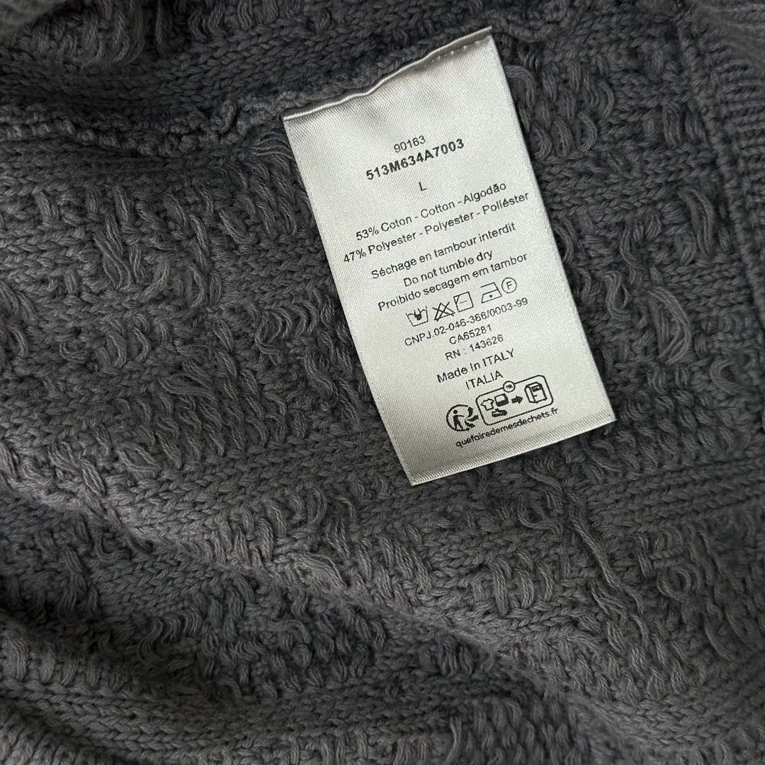 Dior Oblique Sweater Gray Cotton-Blend Jacquard - FashionPlug