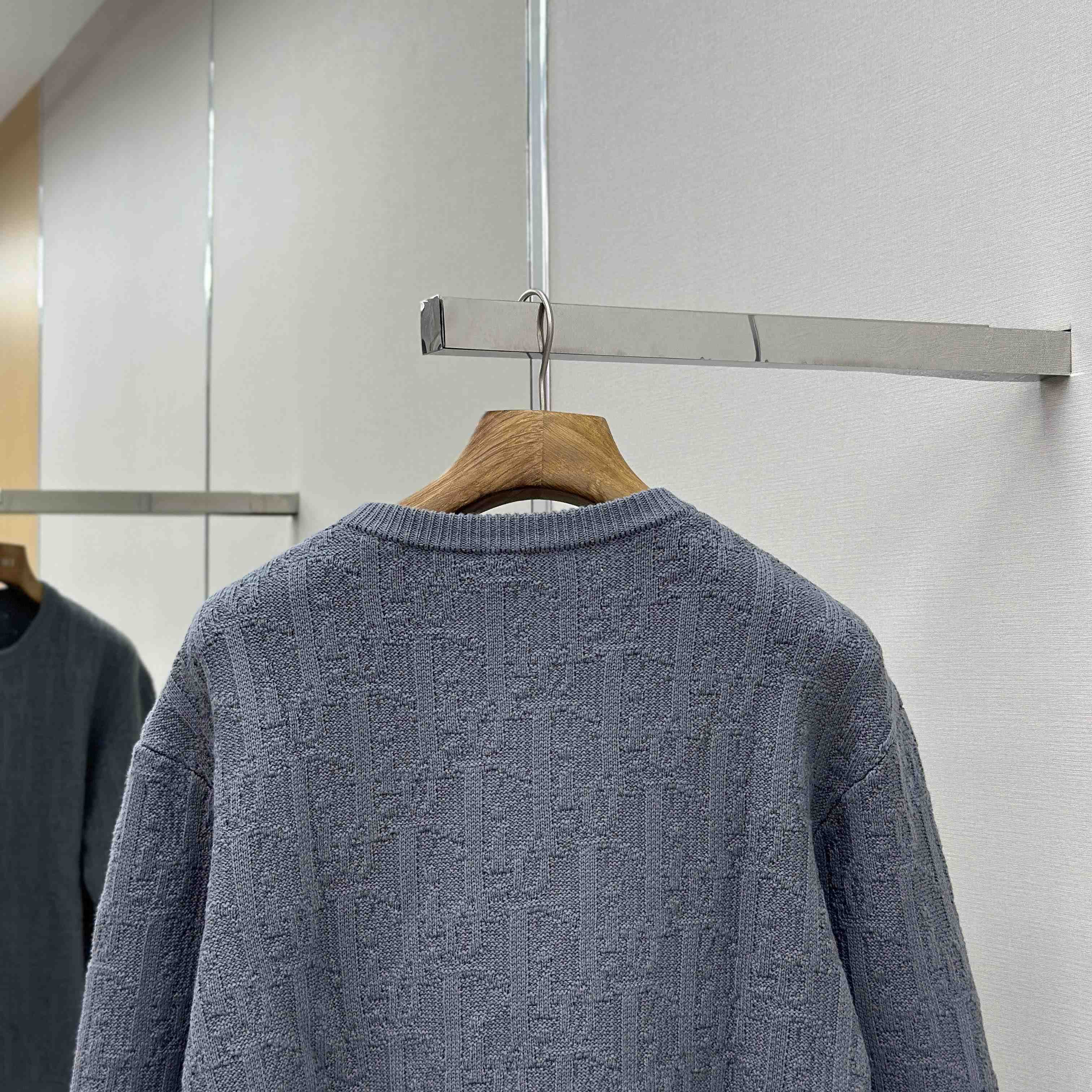 Dior Oblique Sweater Gray Cotton-Blend Jacquard - FashionPlug