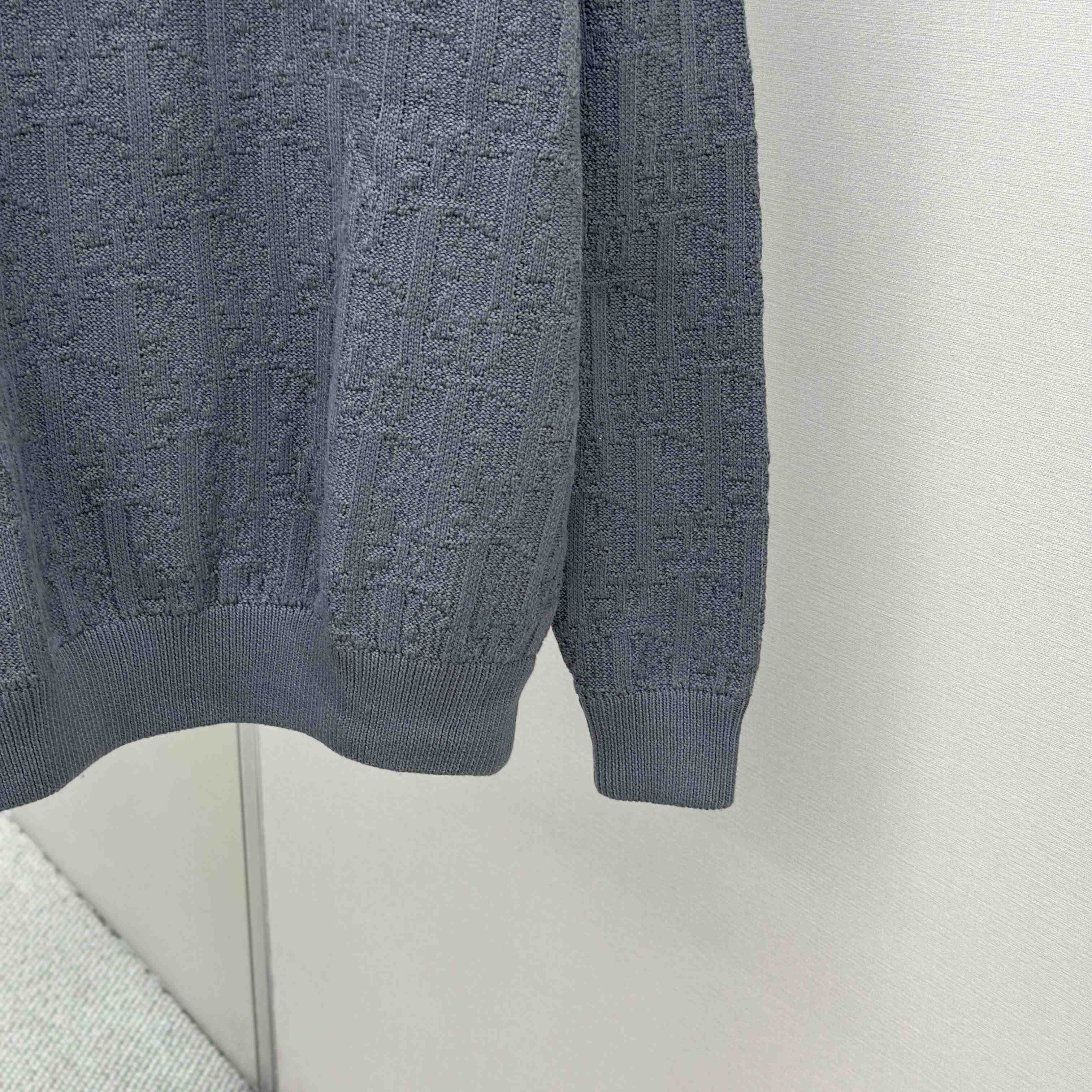 Dior Oblique Sweater Gray Cotton-Blend Jacquard - FashionPlug