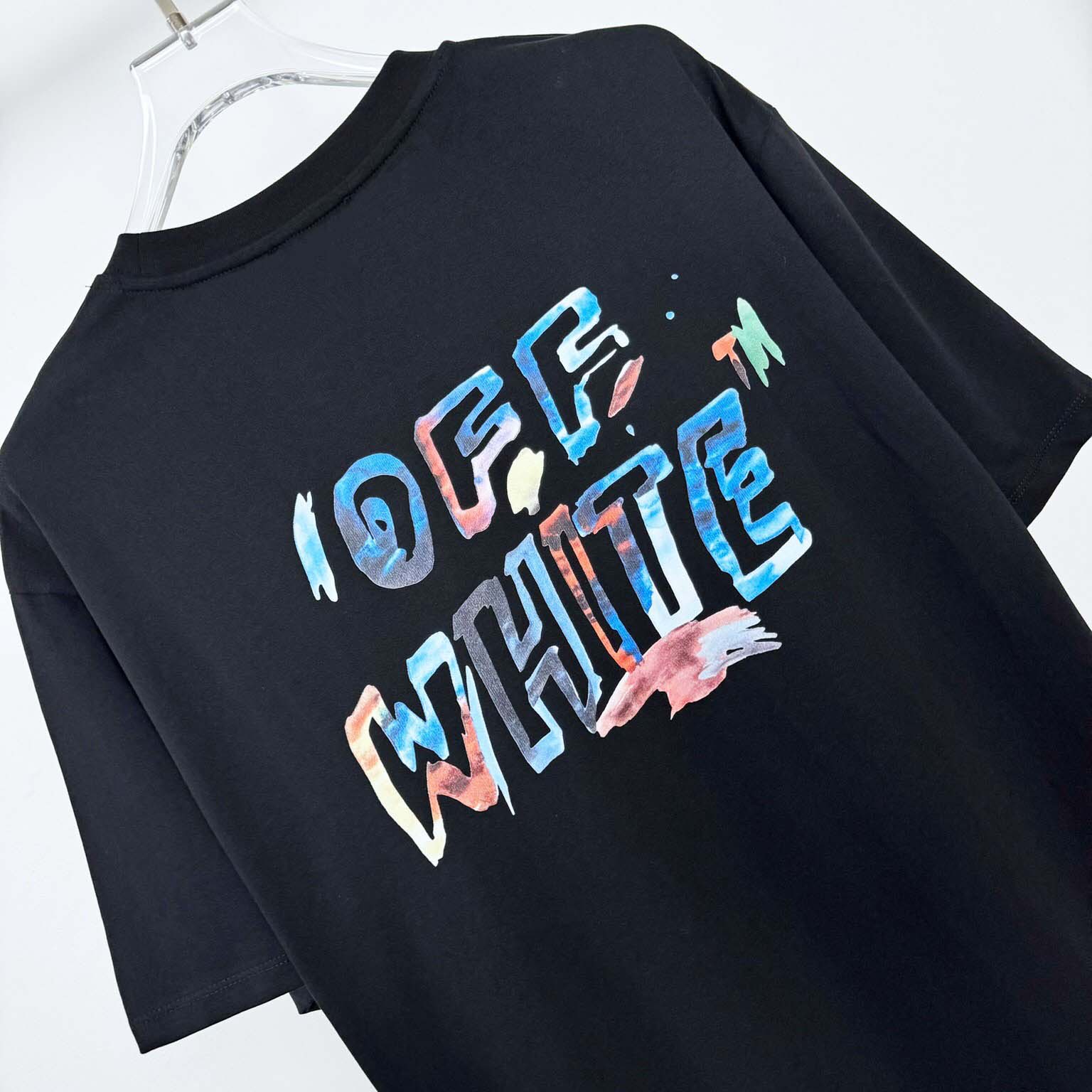 Off-White Boys Watercolour T-Shirt In Black - FashionPlug