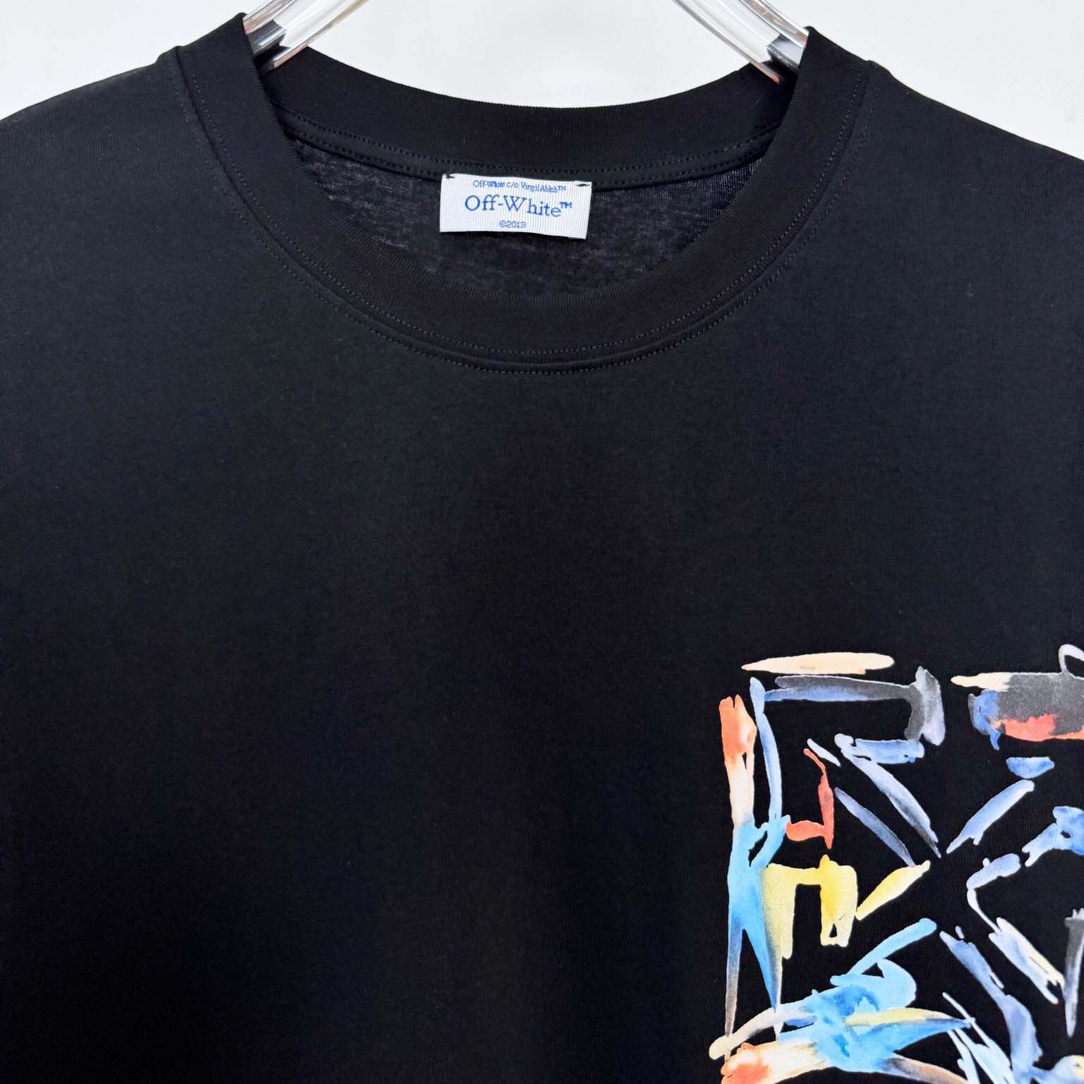 Off-White Boys Watercolour T-Shirt In Black - FashionPlug