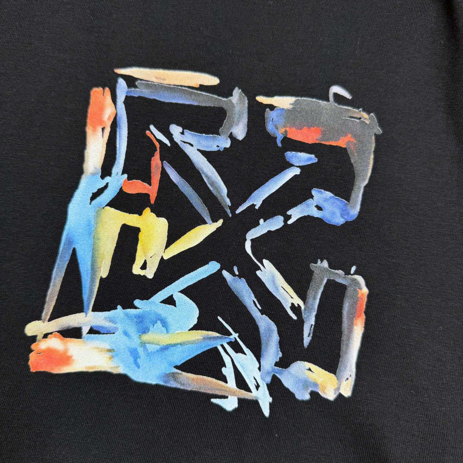 Off-White Boys Watercolour T-Shirt In Black - FashionPlug