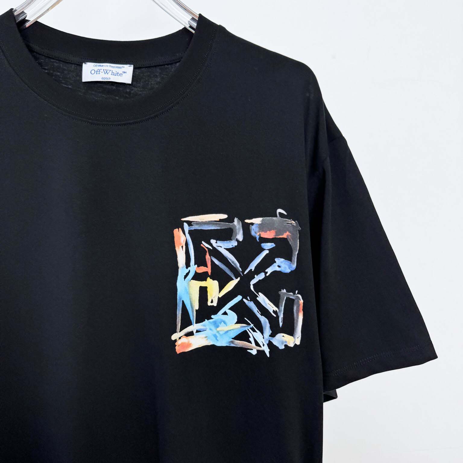 Off-White Boys Watercolour T-Shirt In Black - FashionPlug