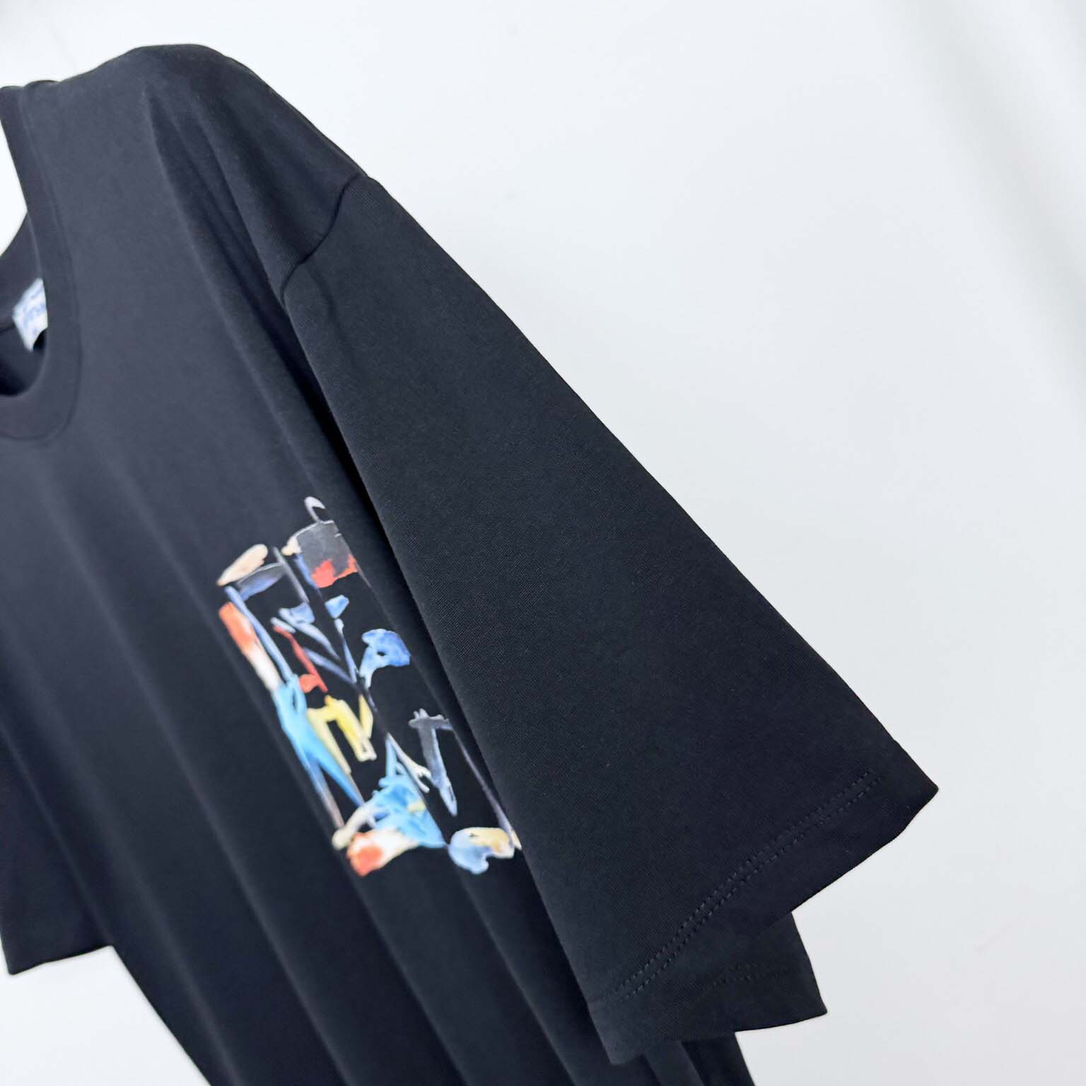 Off-White Boys Watercolour T-Shirt In Black - FashionPlug