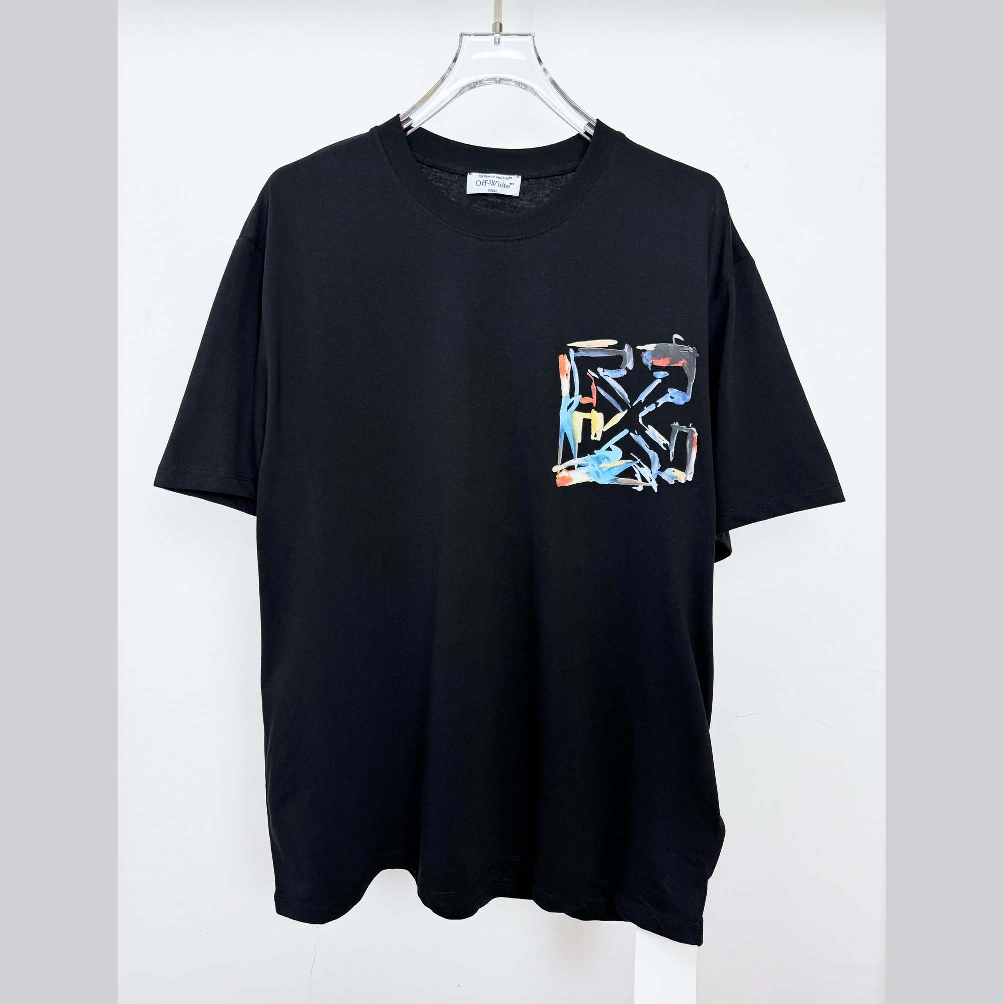 Off-White Boys Watercolour T-Shirt In Black - FashionPlug