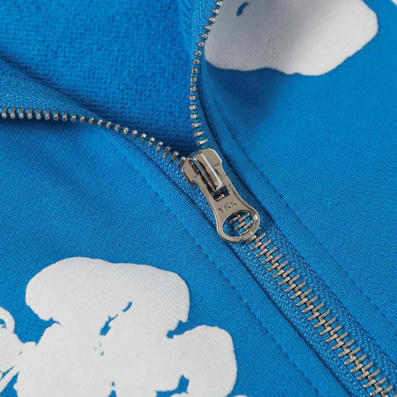 Denim Tears Cotton Wreath Zip Hoodie Blue - FashionPlug