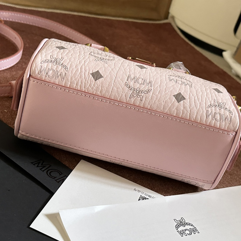 MCM Ella Boston Bag In Visetos  （18x10x8cm） - FashionPlug