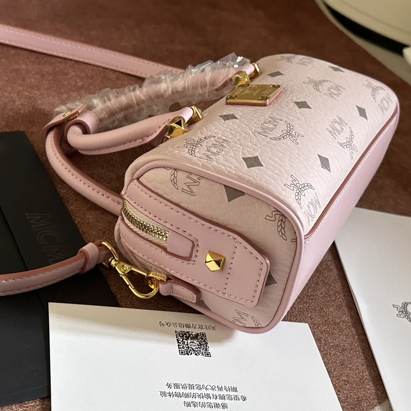 MCM Ella Boston Bag In Visetos  （18x10x8cm） - FashionPlug