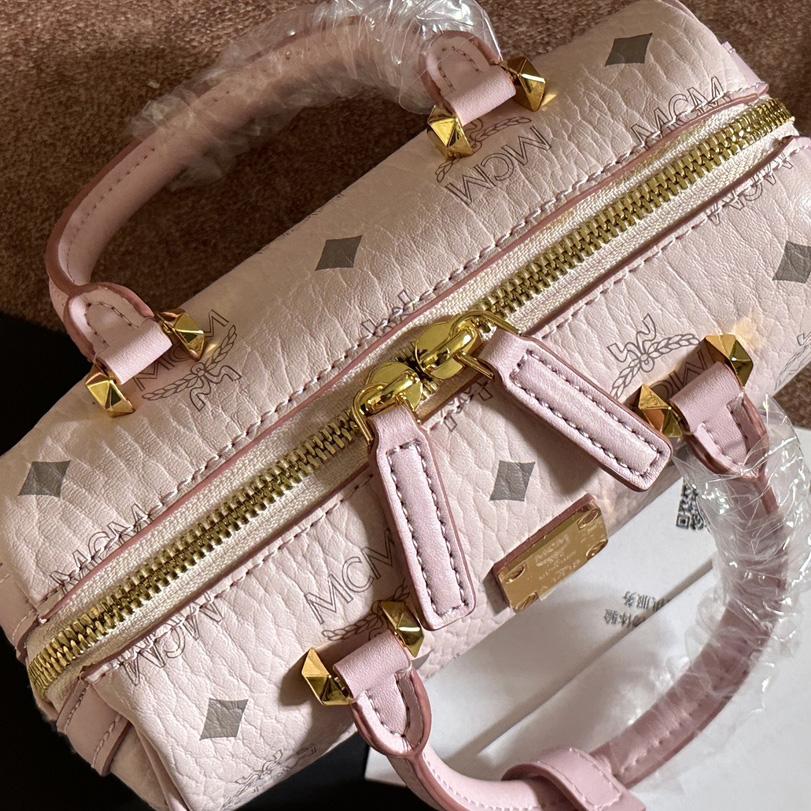MCM Ella Boston Bag In Visetos  （18x10x8cm） - FashionPlug