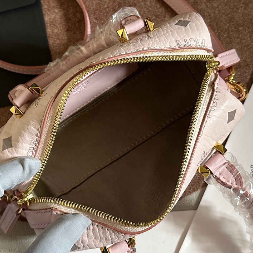 MCM Ella Boston Bag In Visetos  （18x10x8cm） - FashionPlug