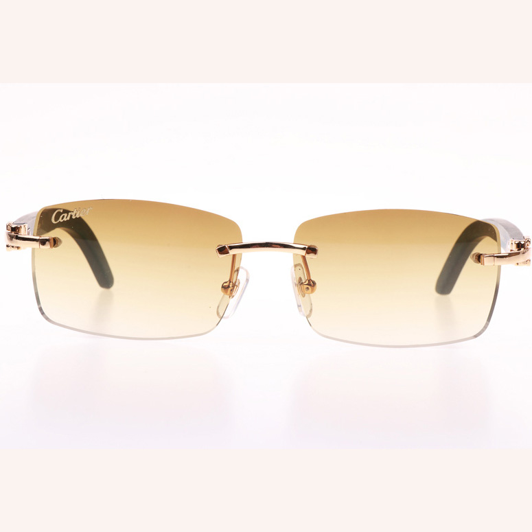 Cartier CT_3524012 Green Wood Sunglasses In Gold Brown - FashionPlug