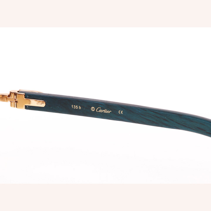 Cartier CT_3524012 Green Wood Sunglasses In Gold Brown - FashionPlug