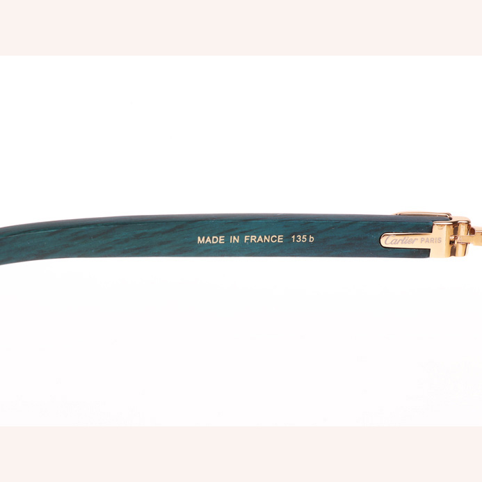 Cartier CT_3524012 Green Wood Sunglasses In Gold Brown - FashionPlug