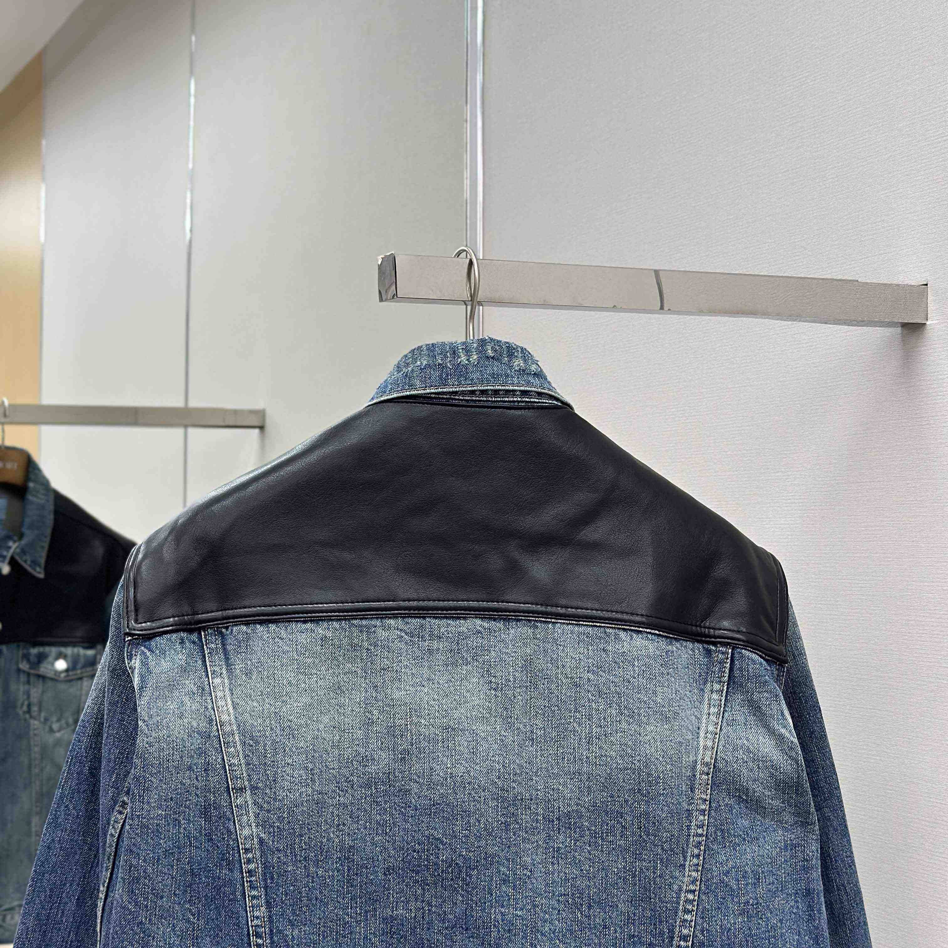 Prada Denim And Leather Jacket - FashionPlug