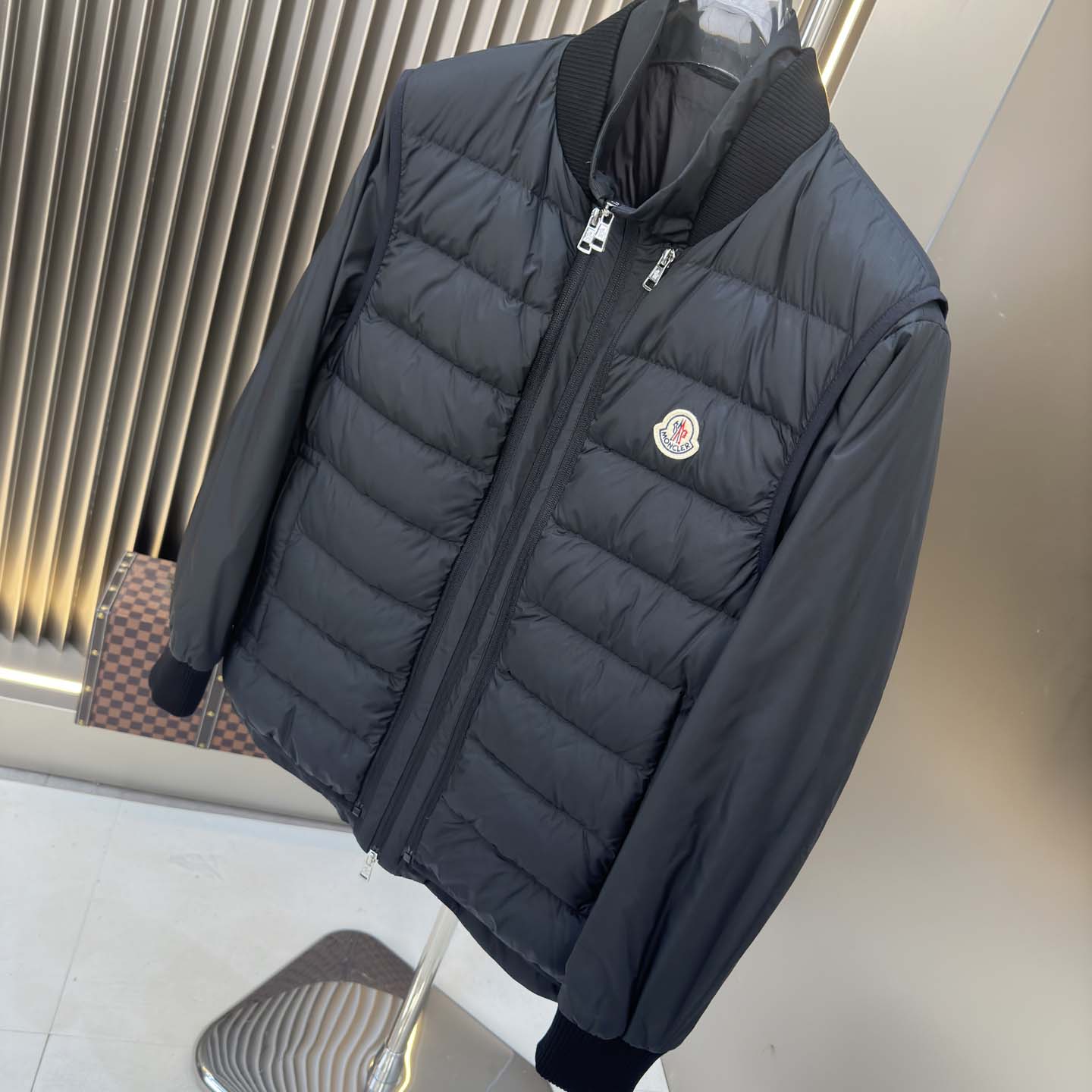 Moncler Black Verney 3-in-1 Short Jacket & Down Vest Set - FashionPlug