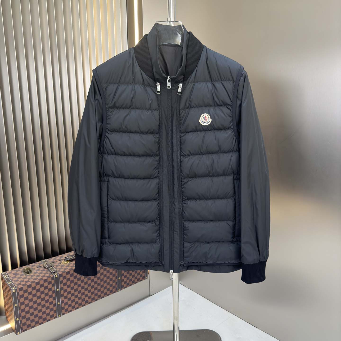 Moncler Black Verney 3-in-1 Short Jacket & Down Vest Set - FashionPlug