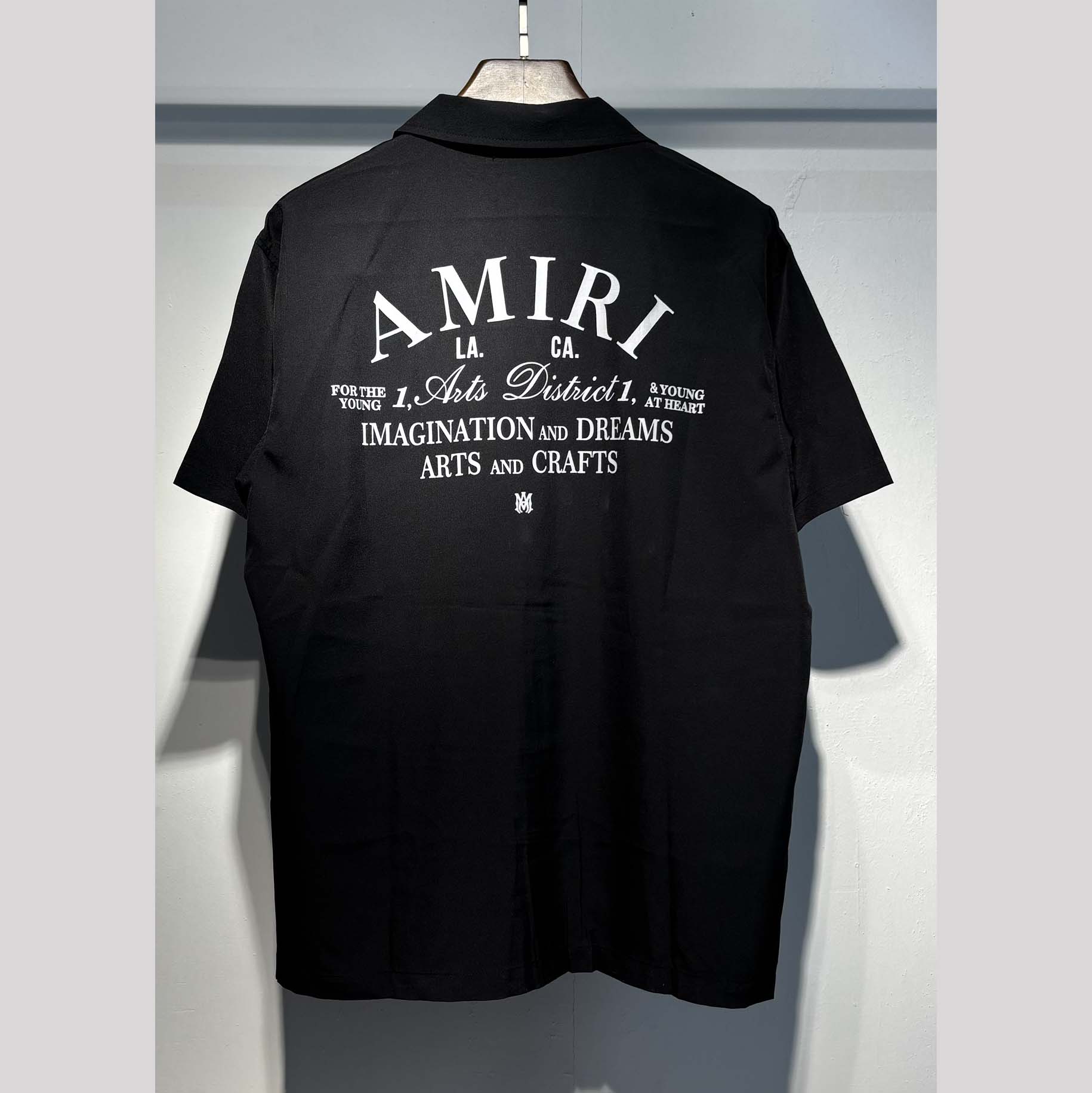 Amiri Logo-print Short-sleeve Silk Shirt - FashionPlug