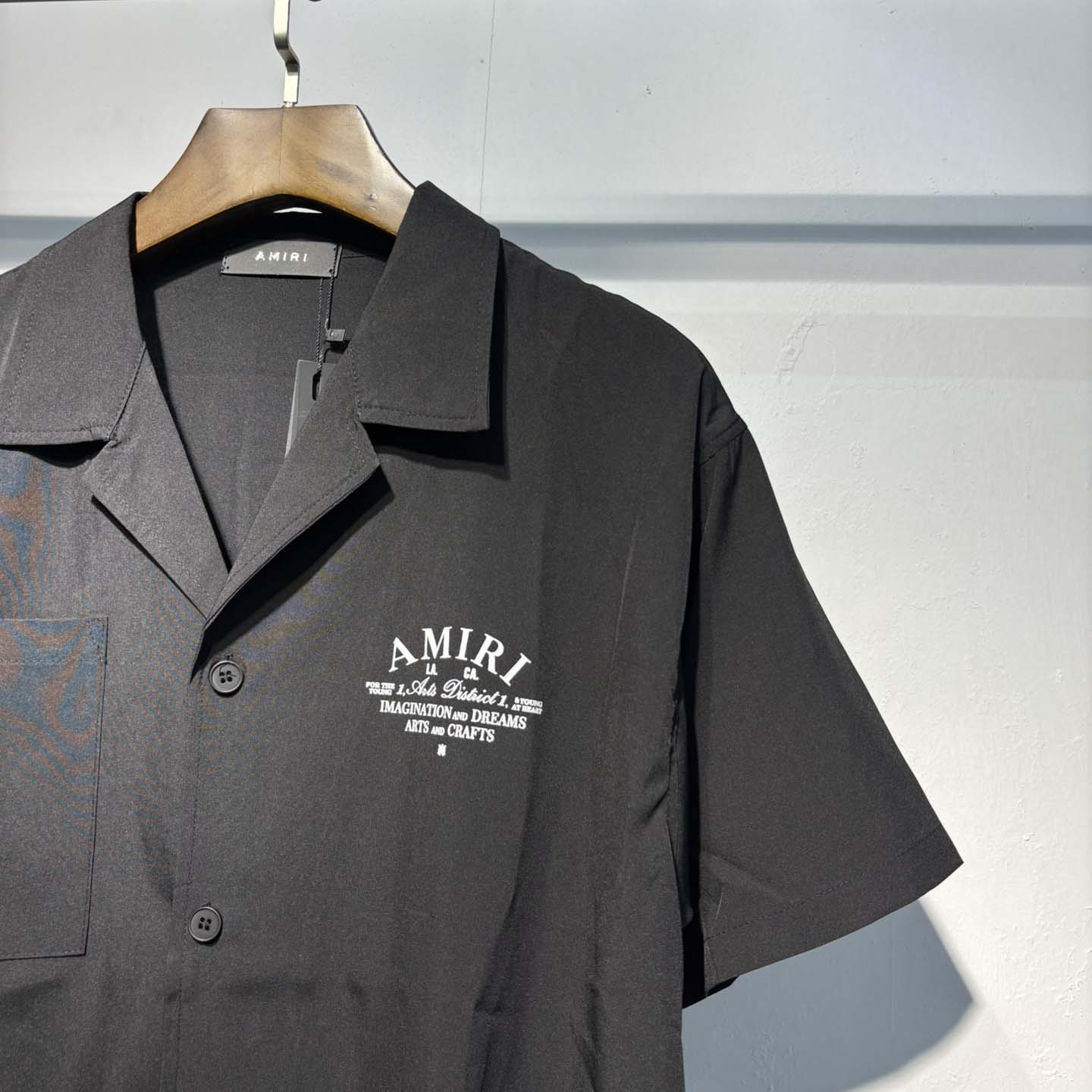 Amiri Logo-print Short-sleeve Silk Shirt - FashionPlug