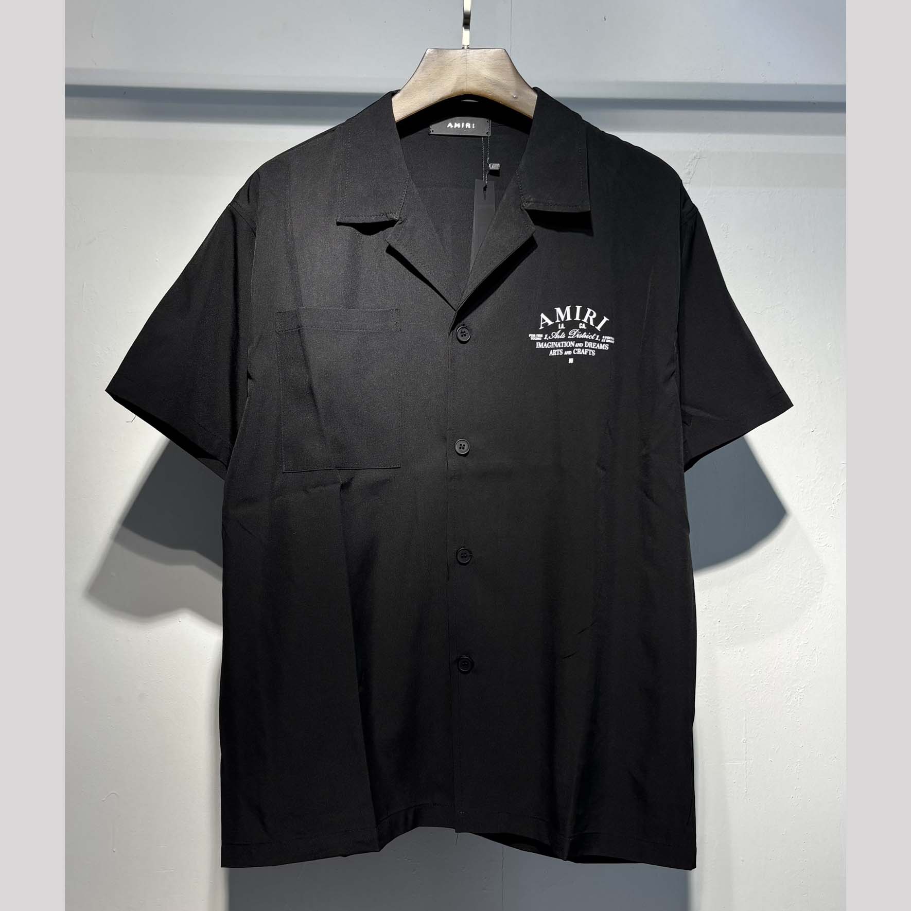 Amiri Logo-print Short-sleeve Silk Shirt - FashionPlug