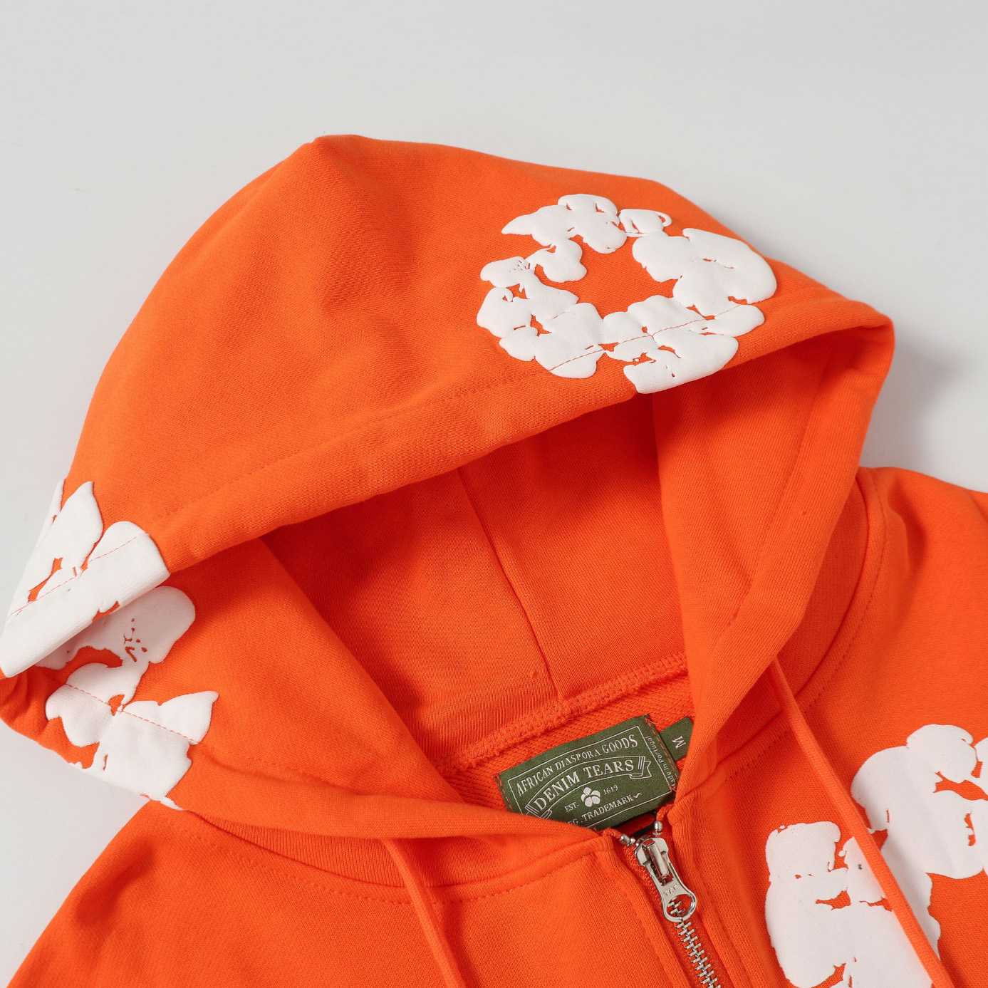 Denim Tears Cotton Wreath Zip Hoodie Orange - FashionPlug
