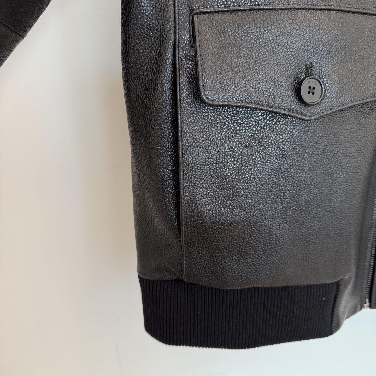 Prada Leather Bomber Jacket - FashionPlug